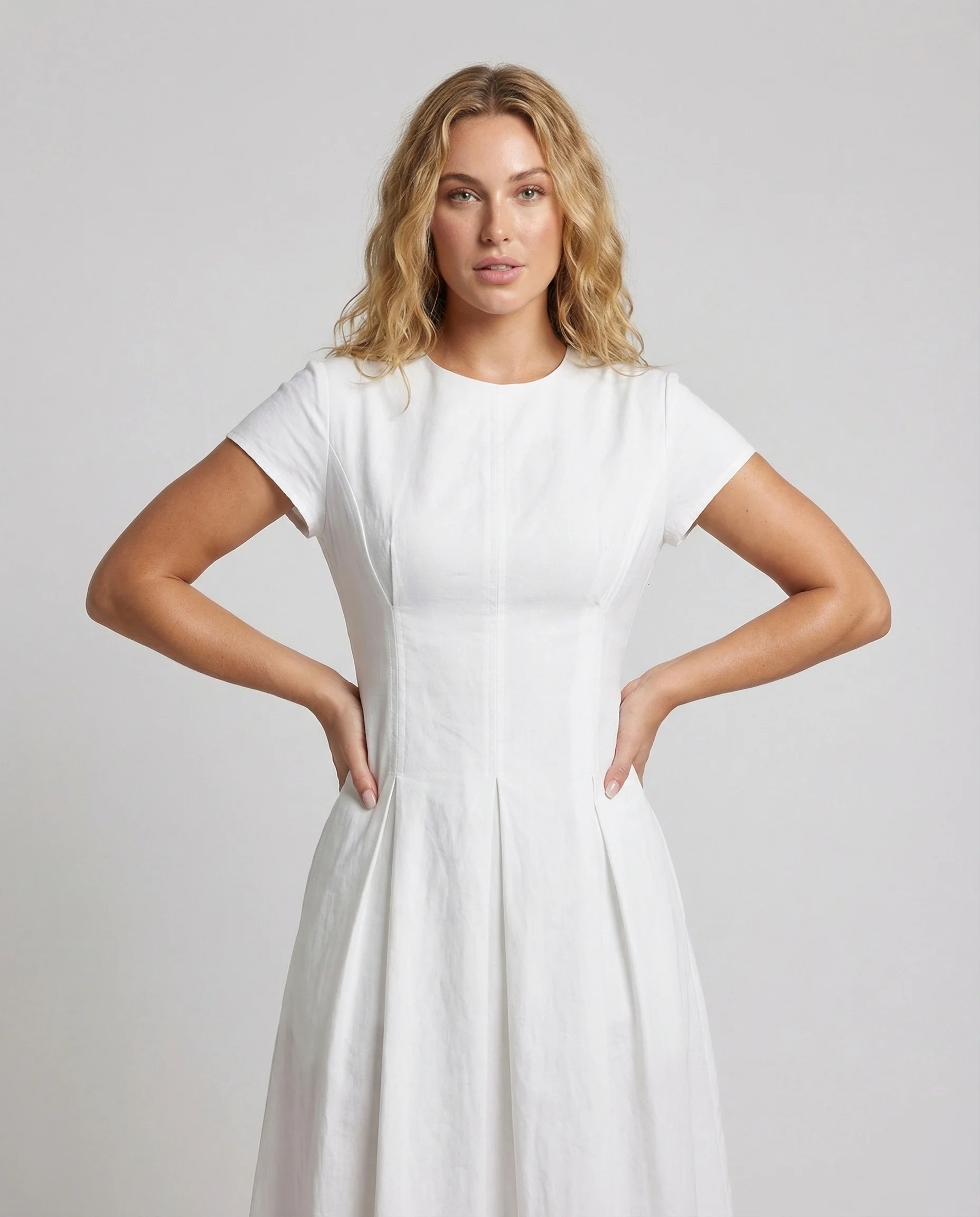 Damen Baumwollmix Midikleid in A-Linie - Image 2