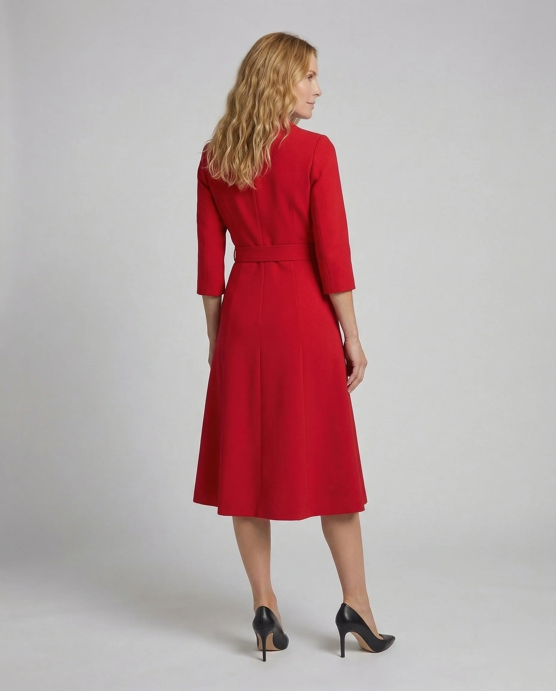 Damen Blazerkleid Midi Gürtel - Image 4