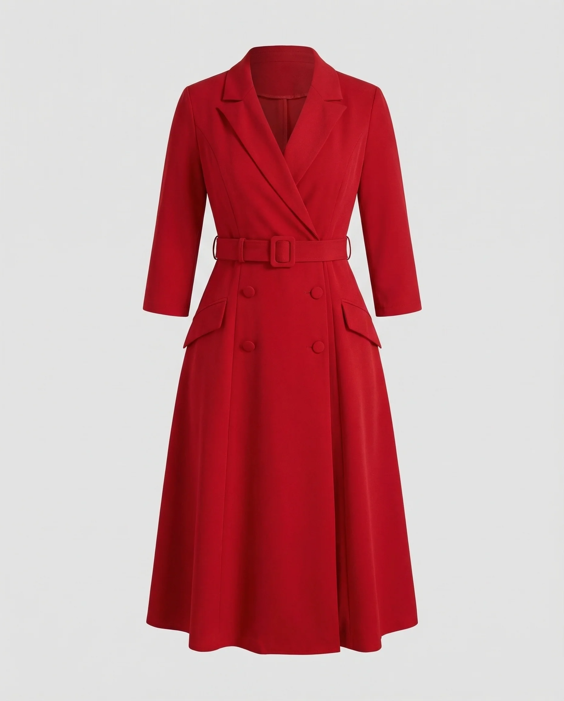 Damen Blazerkleid Midi Gürtel - Image 5