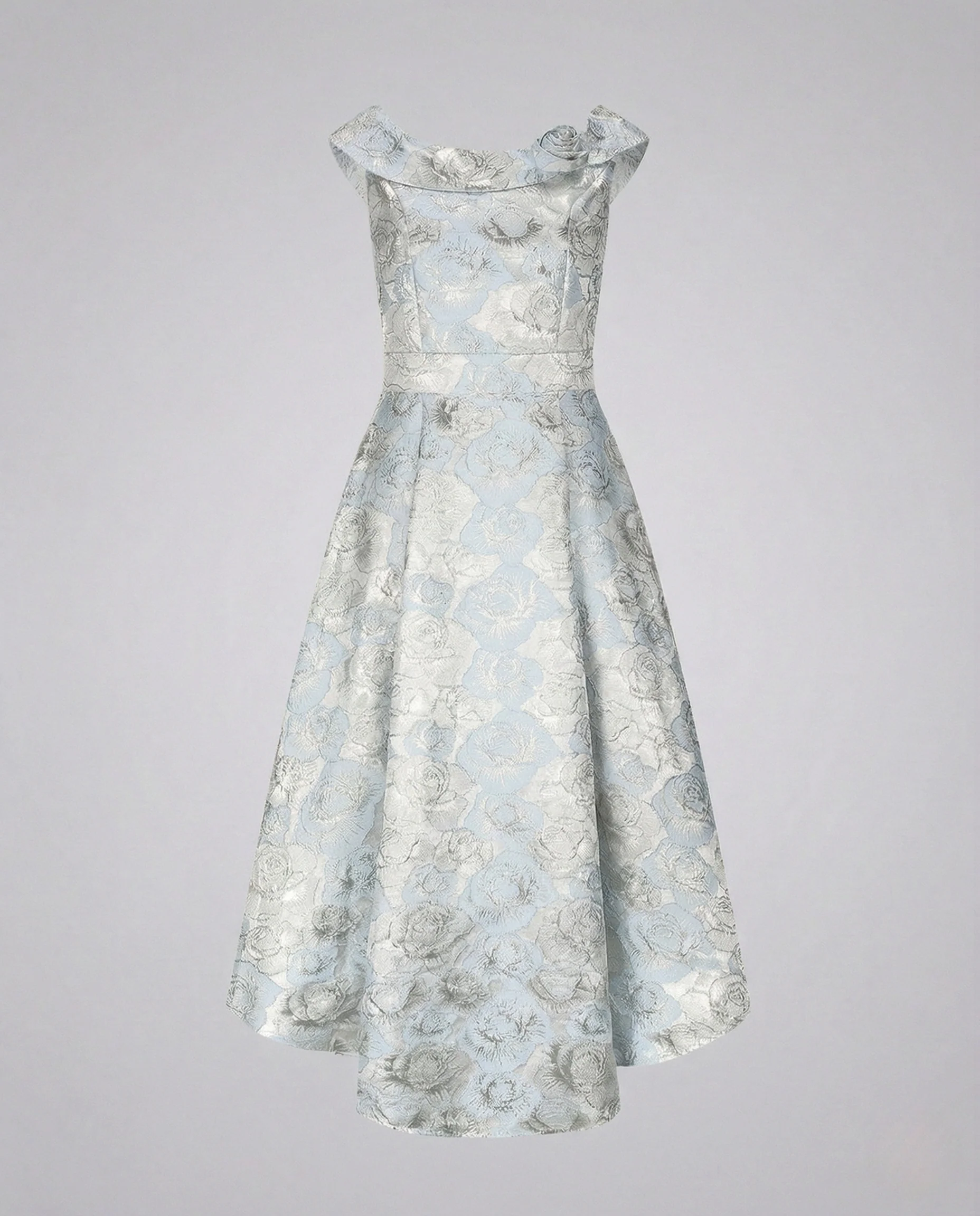 Damen Brokat-Cocktailkleid mit Carmenausschnitt - Image 7