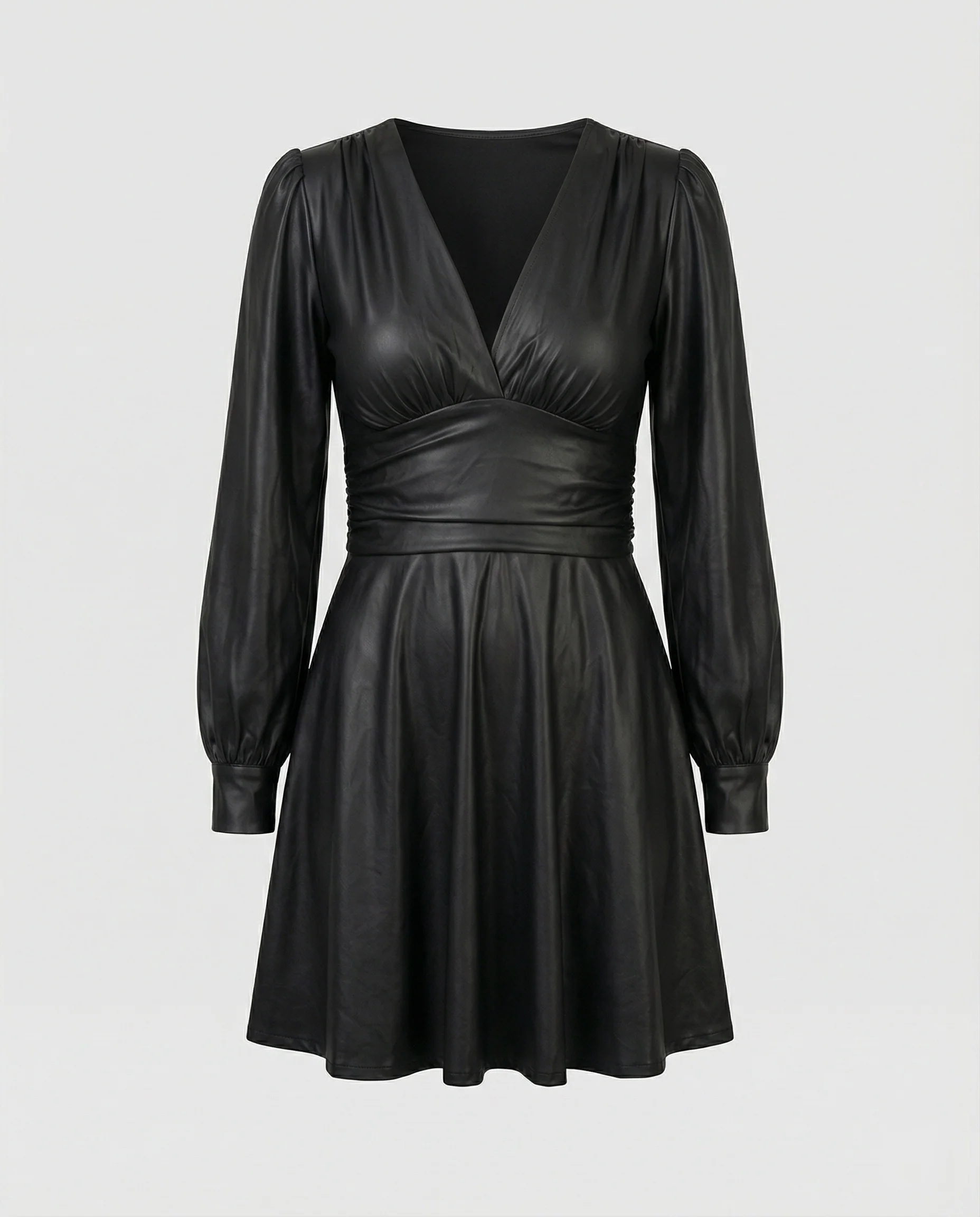 Damen Cocktailkleid Elegant Wickeloptik - Image 5