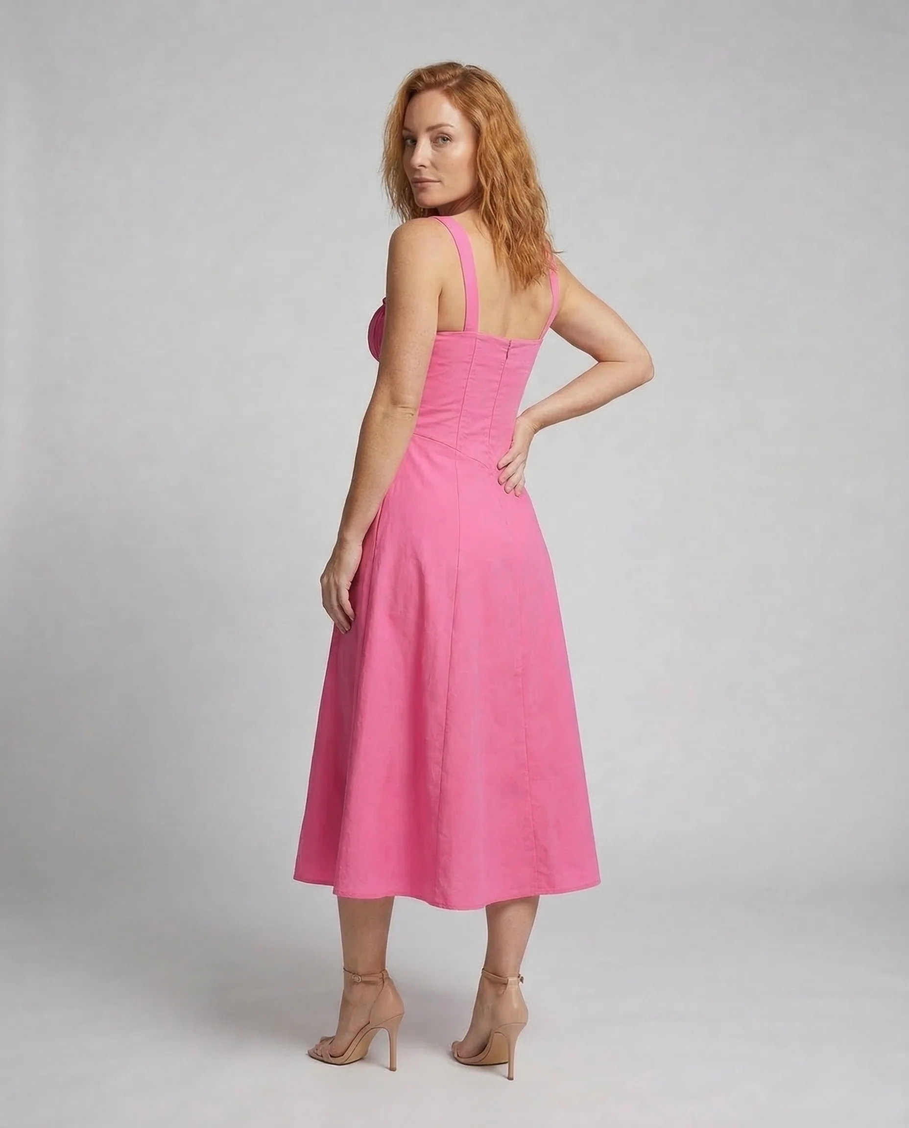Damen Corsagen Midikleid A Linie - Image 4