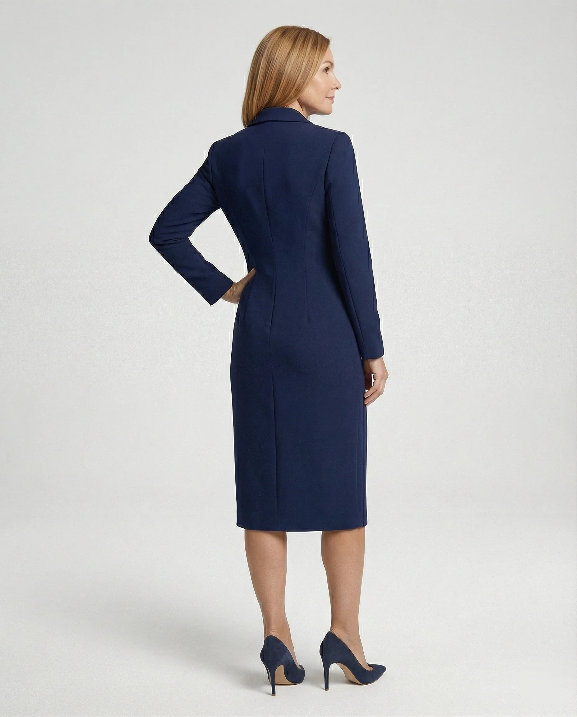 Doppelreihiges Blazerkleid Mit Bleistiftrock Damen - Image 6