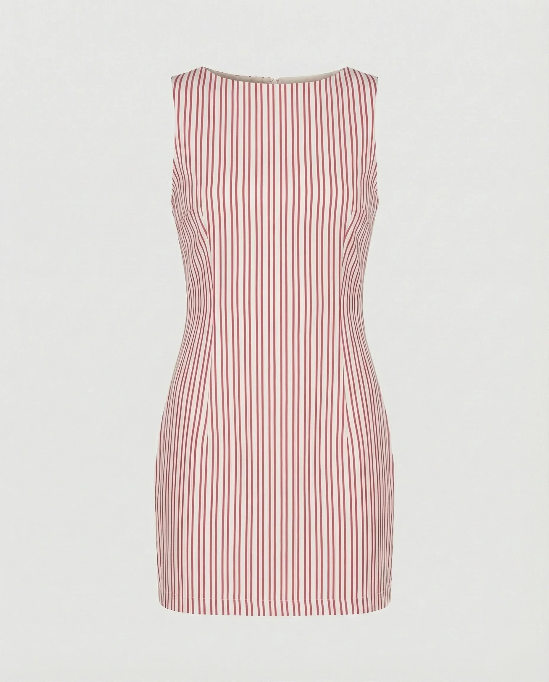 Gestreiftes Minikleid Tailliert Damen - Image 2