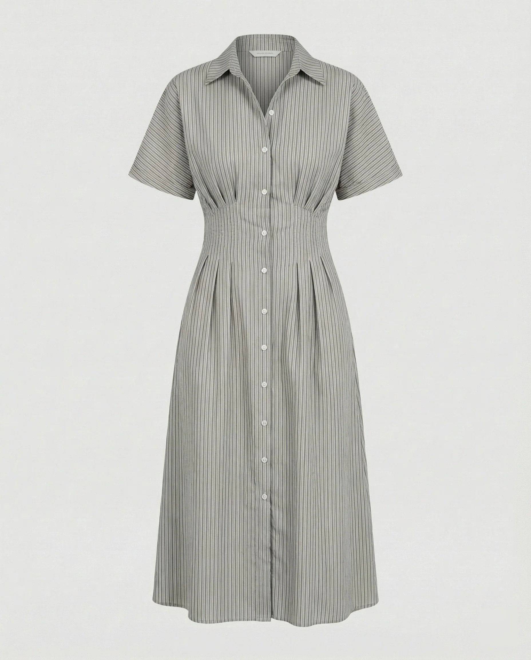 Damen Hemdkleid Midi mit Plissee - Image 6