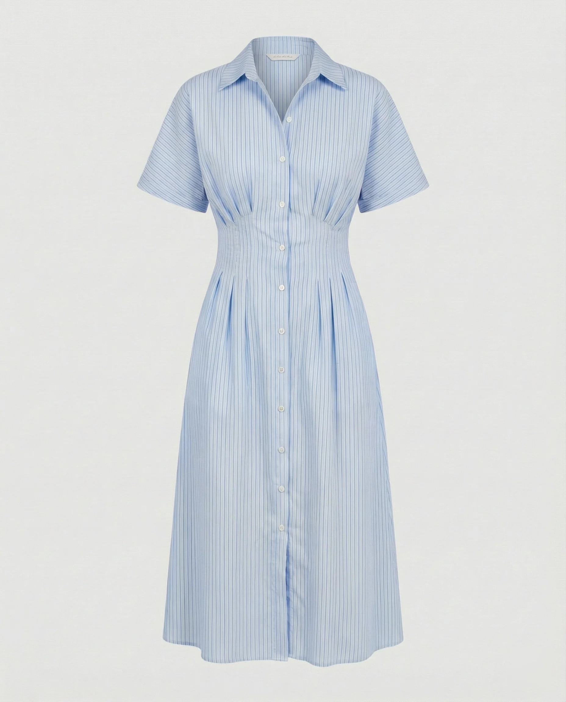 Damen Hemdkleid Midi mit Plissee - Image 7