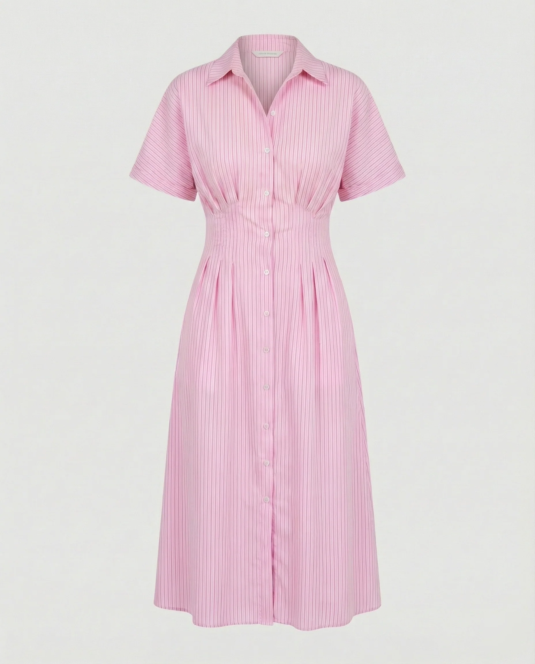 Damen Hemdkleid Midi mit Plissee - Image 8