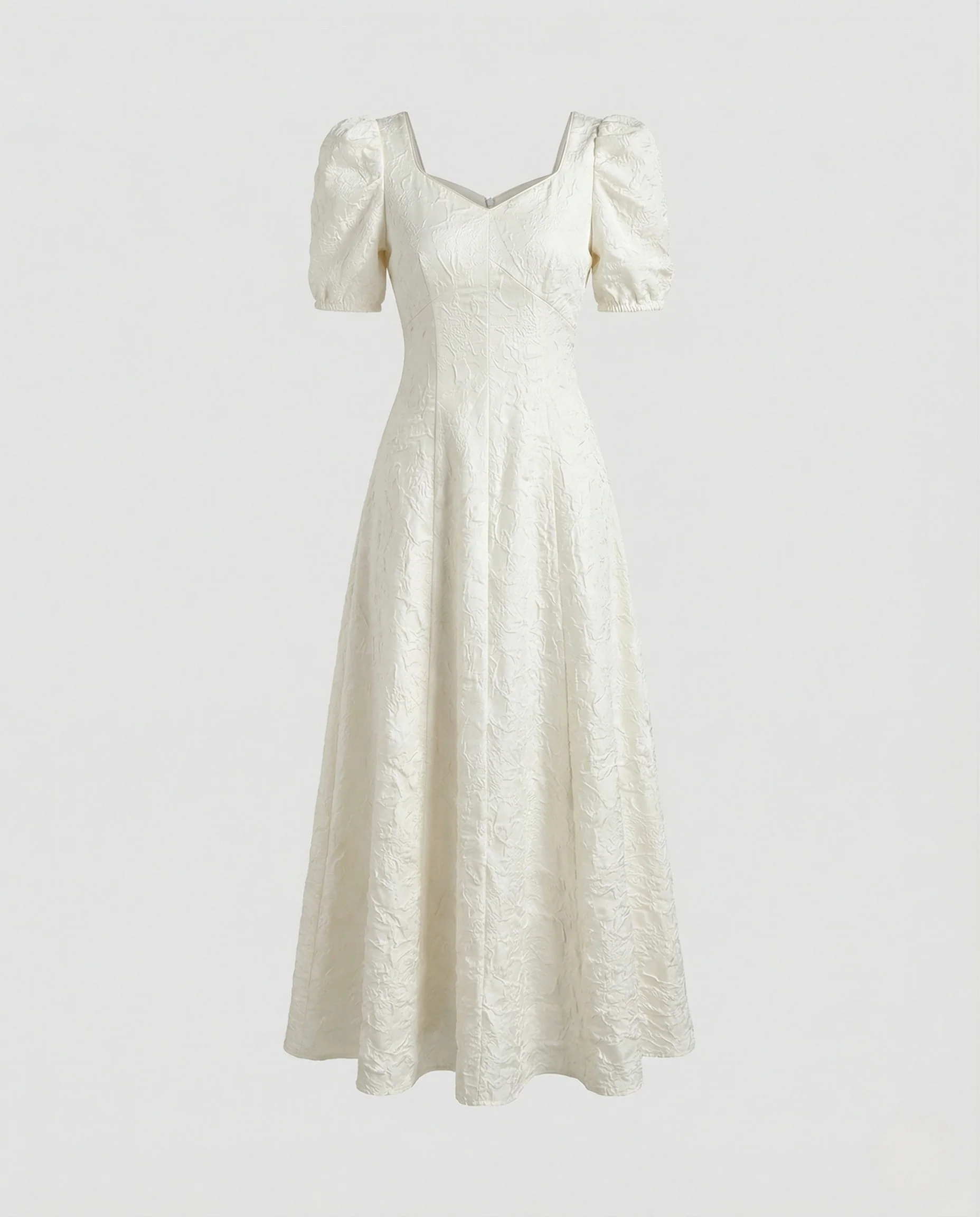 Damen Jacquard Maxikleid mit Herz Ausschnitt - Image 4