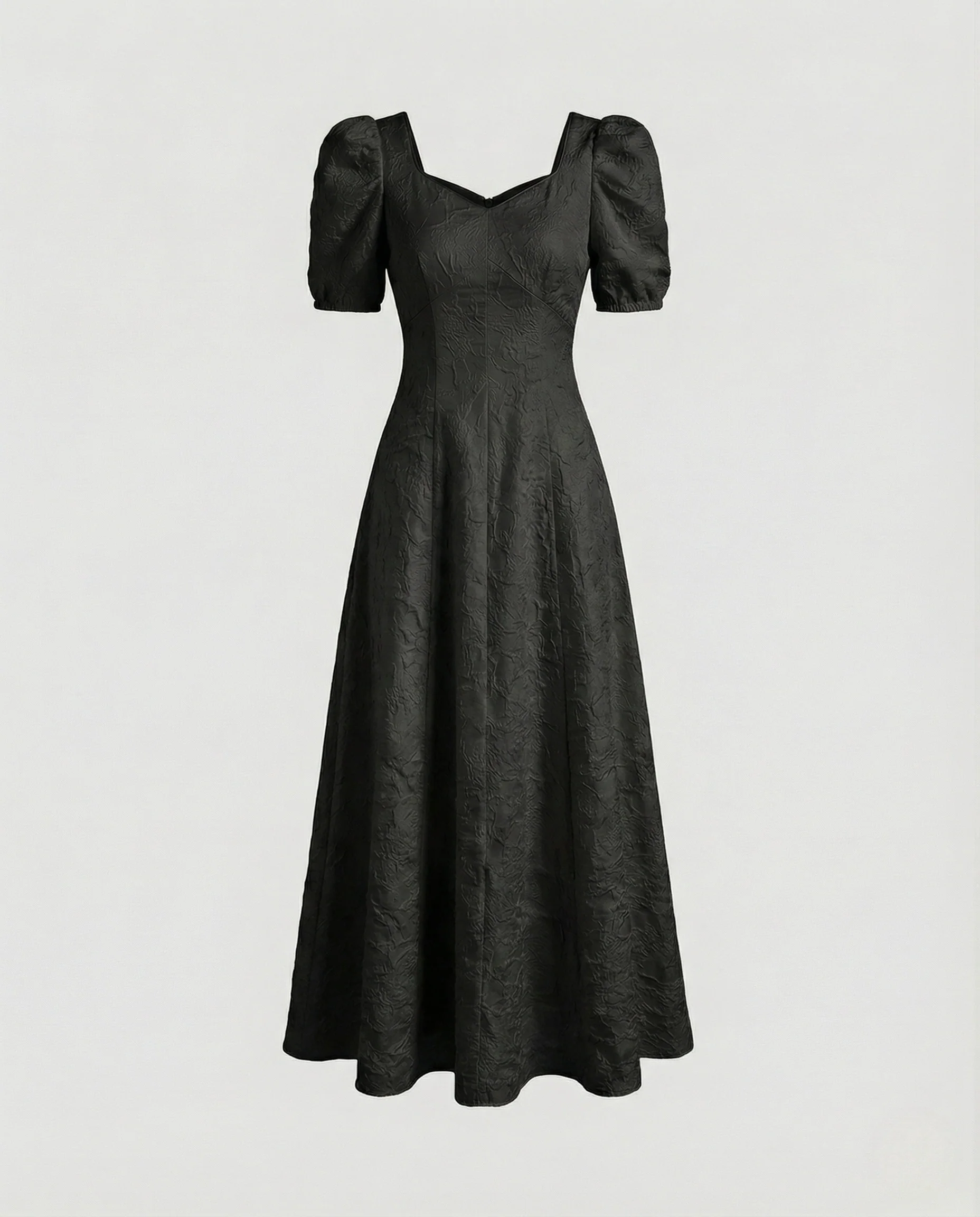 Damen Jacquard Maxikleid mit Herz Ausschnitt - Image 5