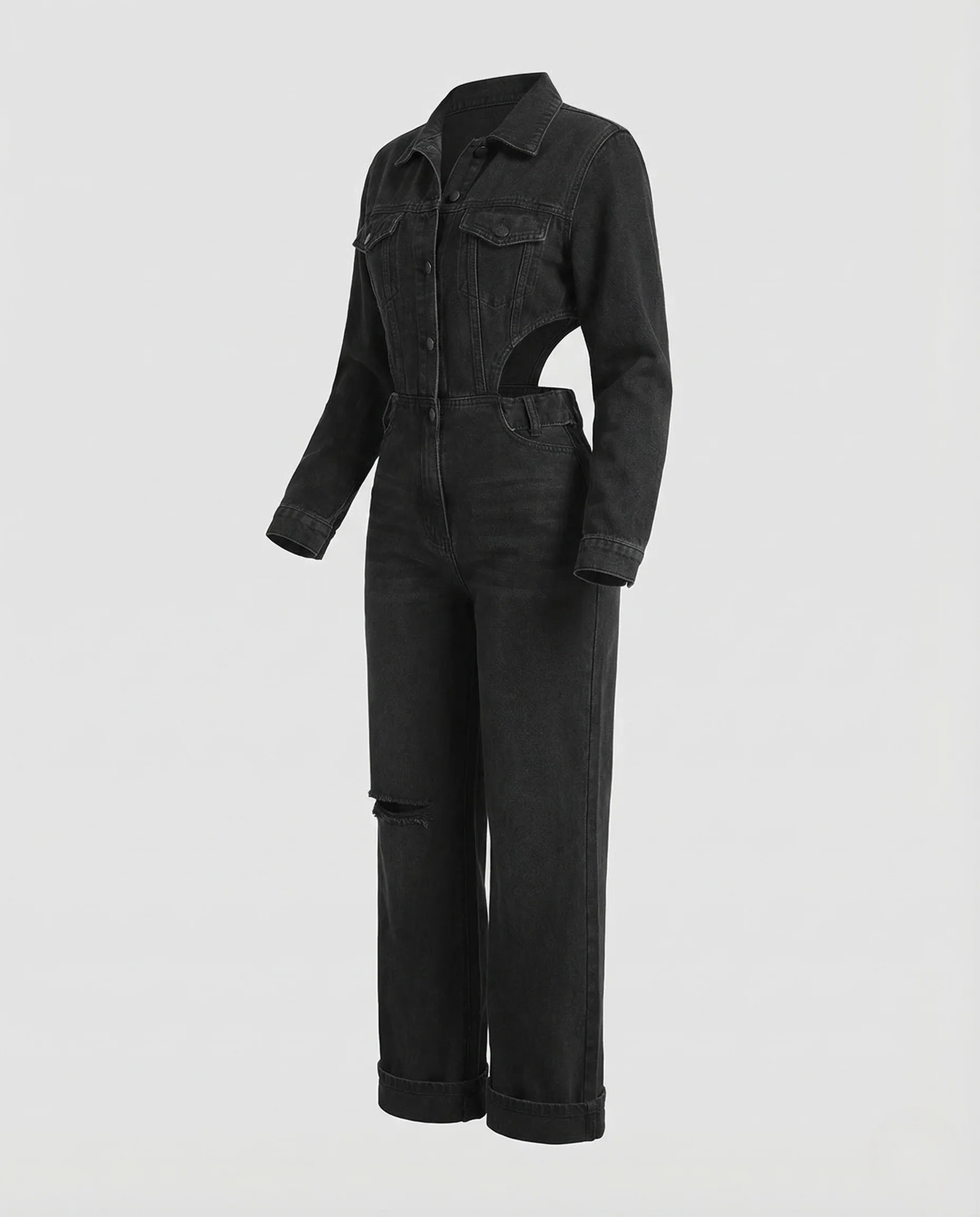 Damen Jeans Set Kurzjacke Weite Hose - Image 4