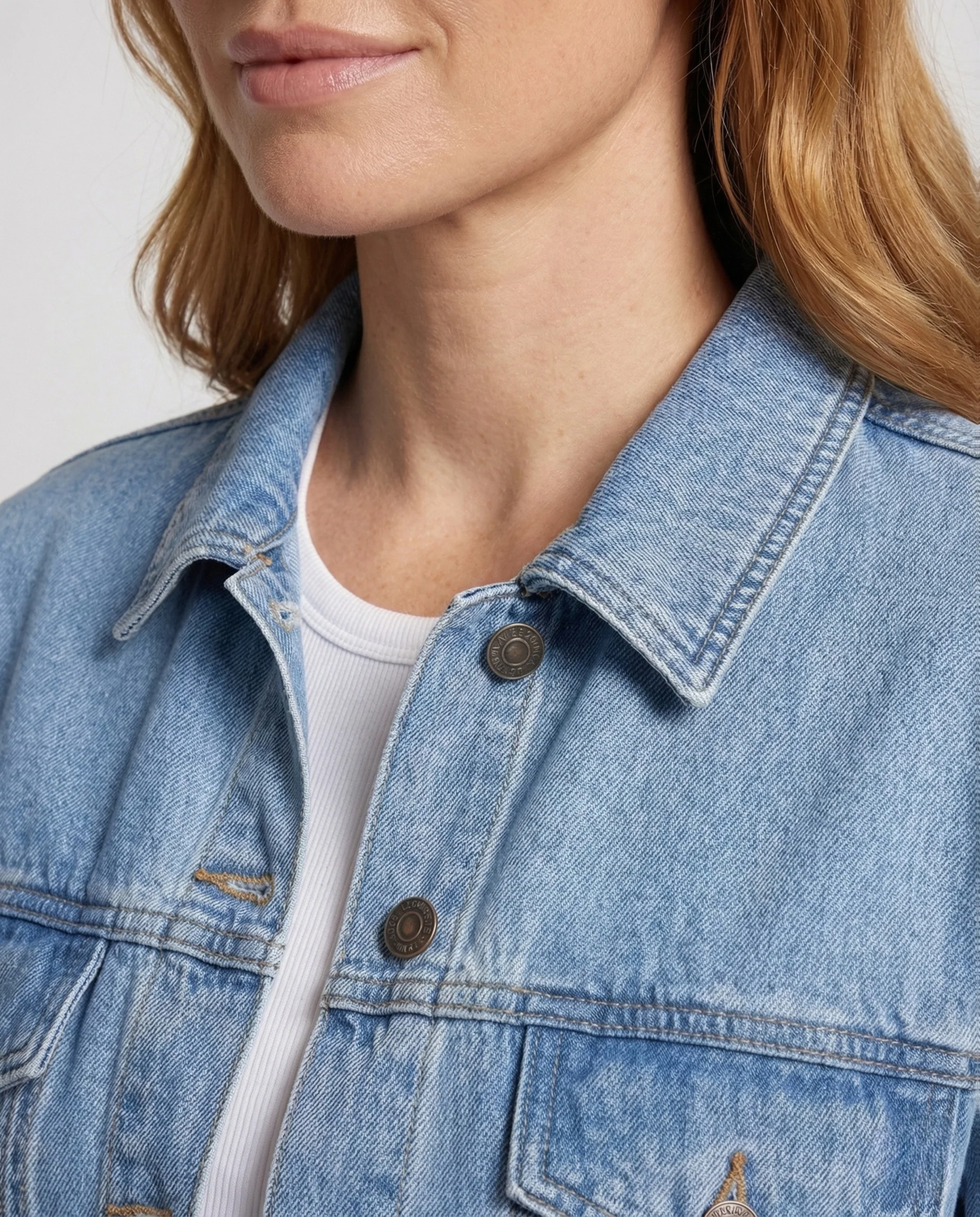 Damen Tailliertes Jeanskleid mit Knopfleiste und Hemdkragen Freizeitkleid - Image 3