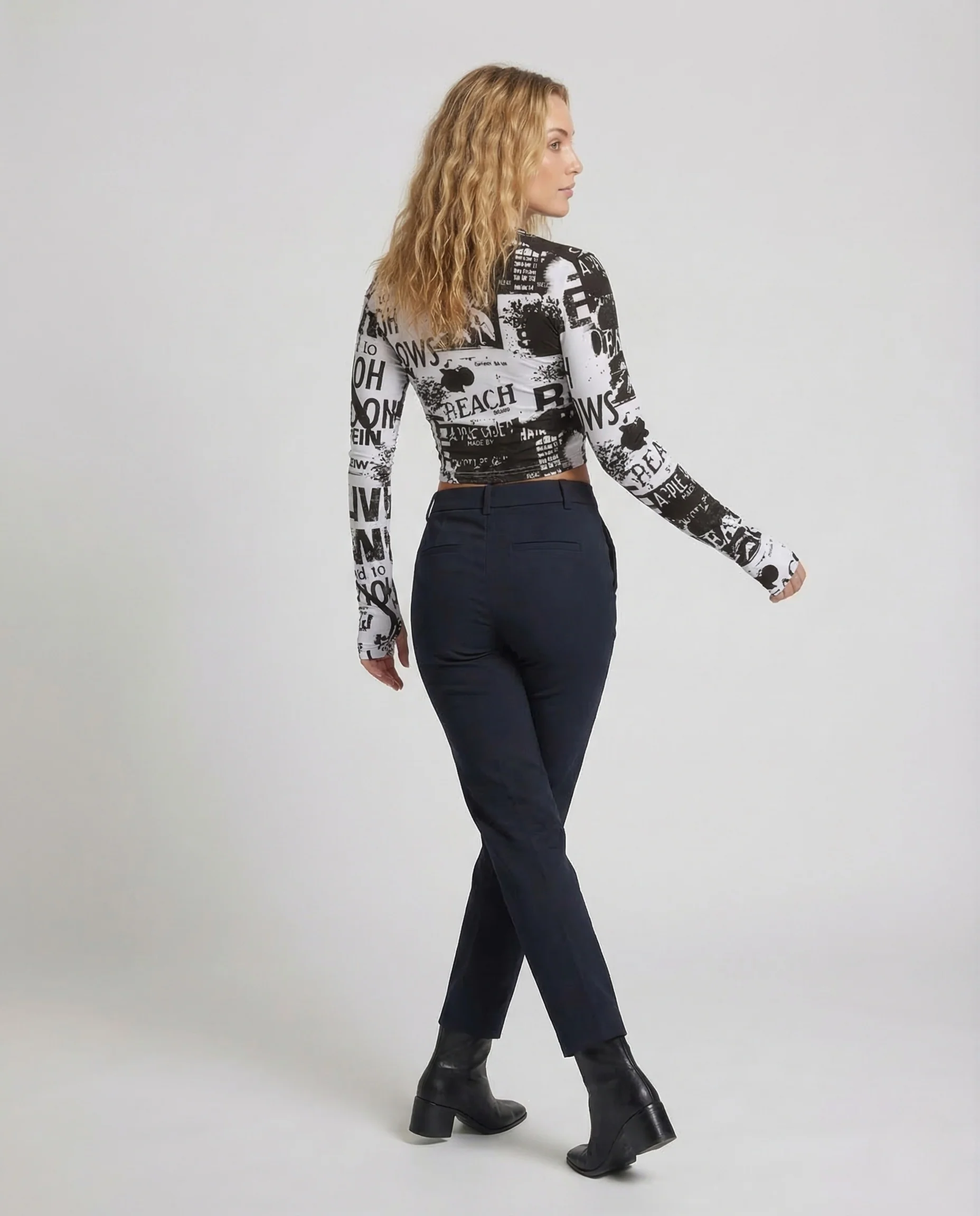 Damen Langarmshirt Print Daumenloch - Image 4