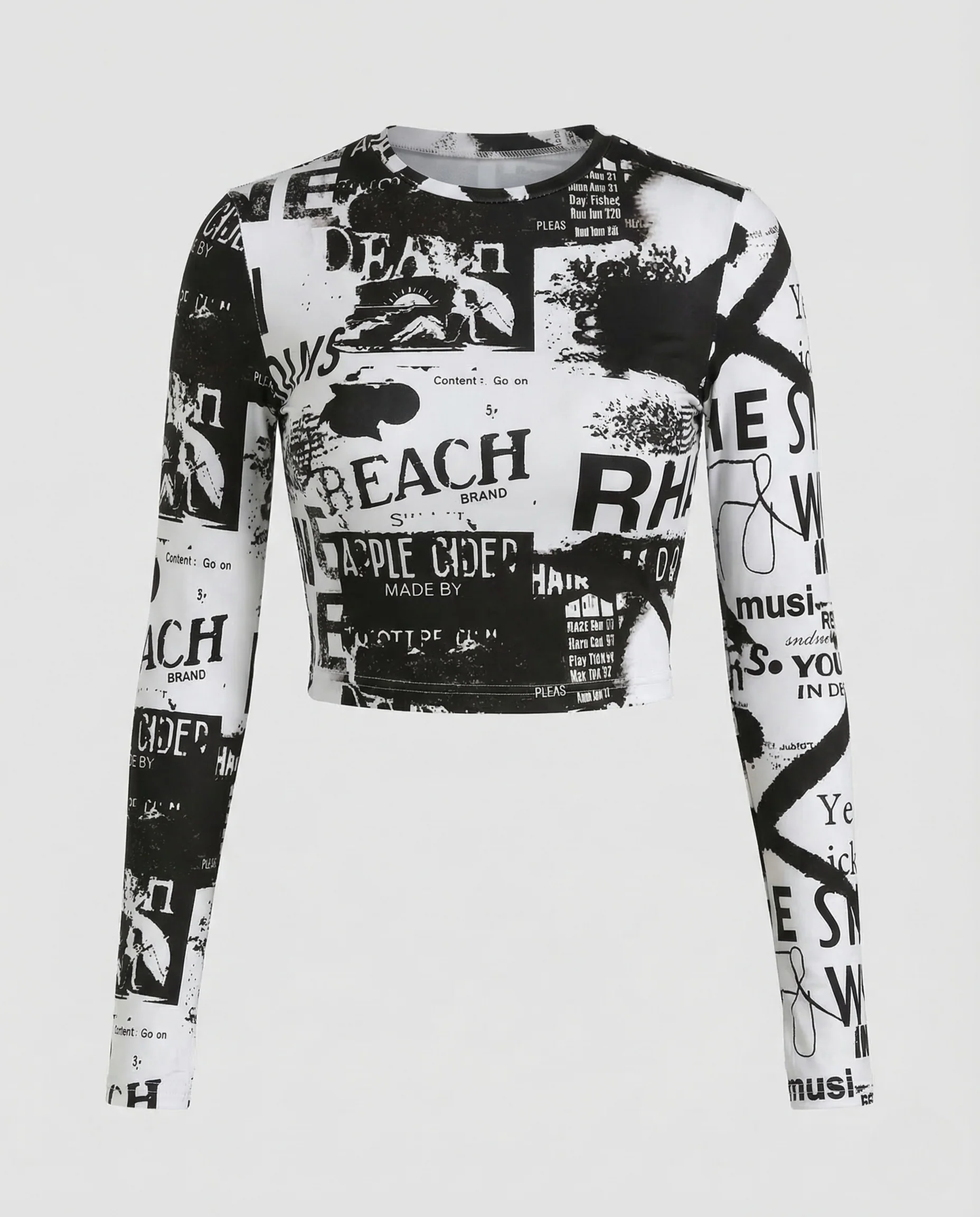 Damen Langarmshirt Print Daumenloch - Image 5