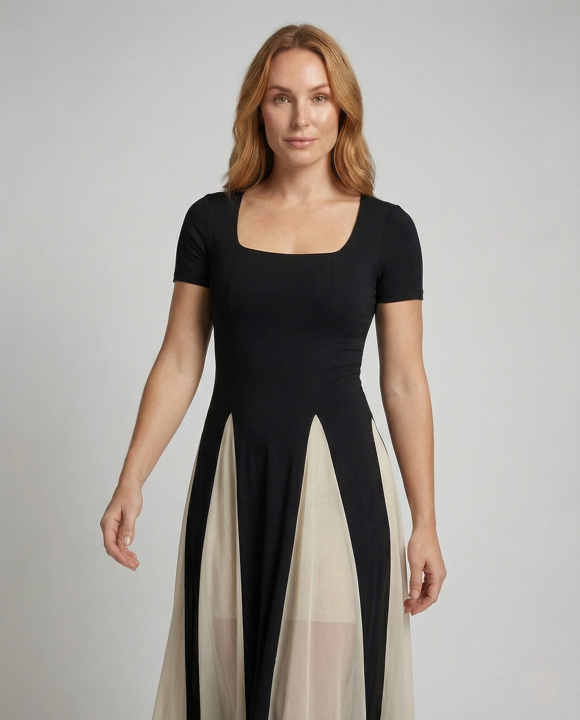 Damen Maxikleid mit Chiffonpaneelen - Image 2