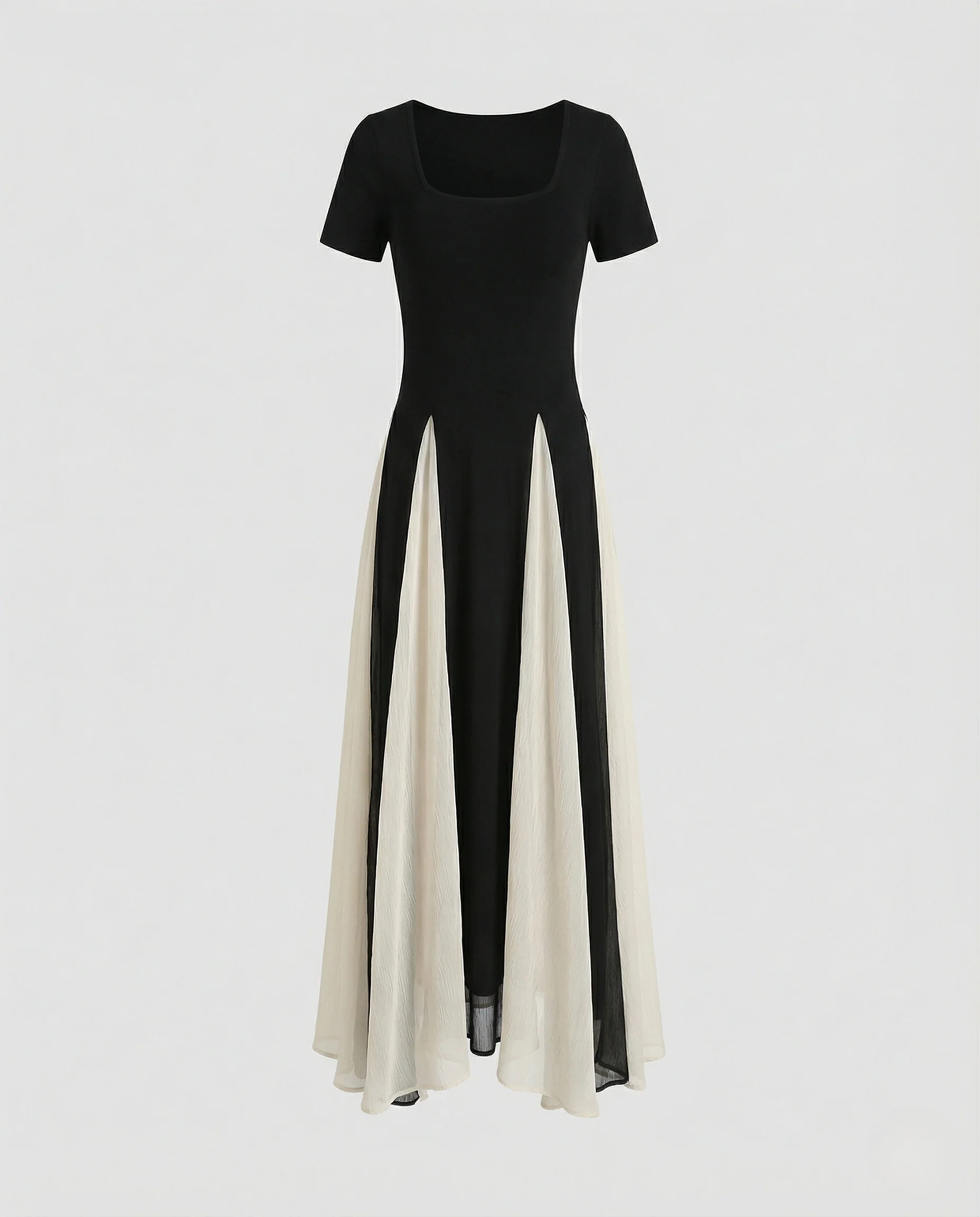 Damen Maxikleid mit Chiffonpaneelen - Image 5