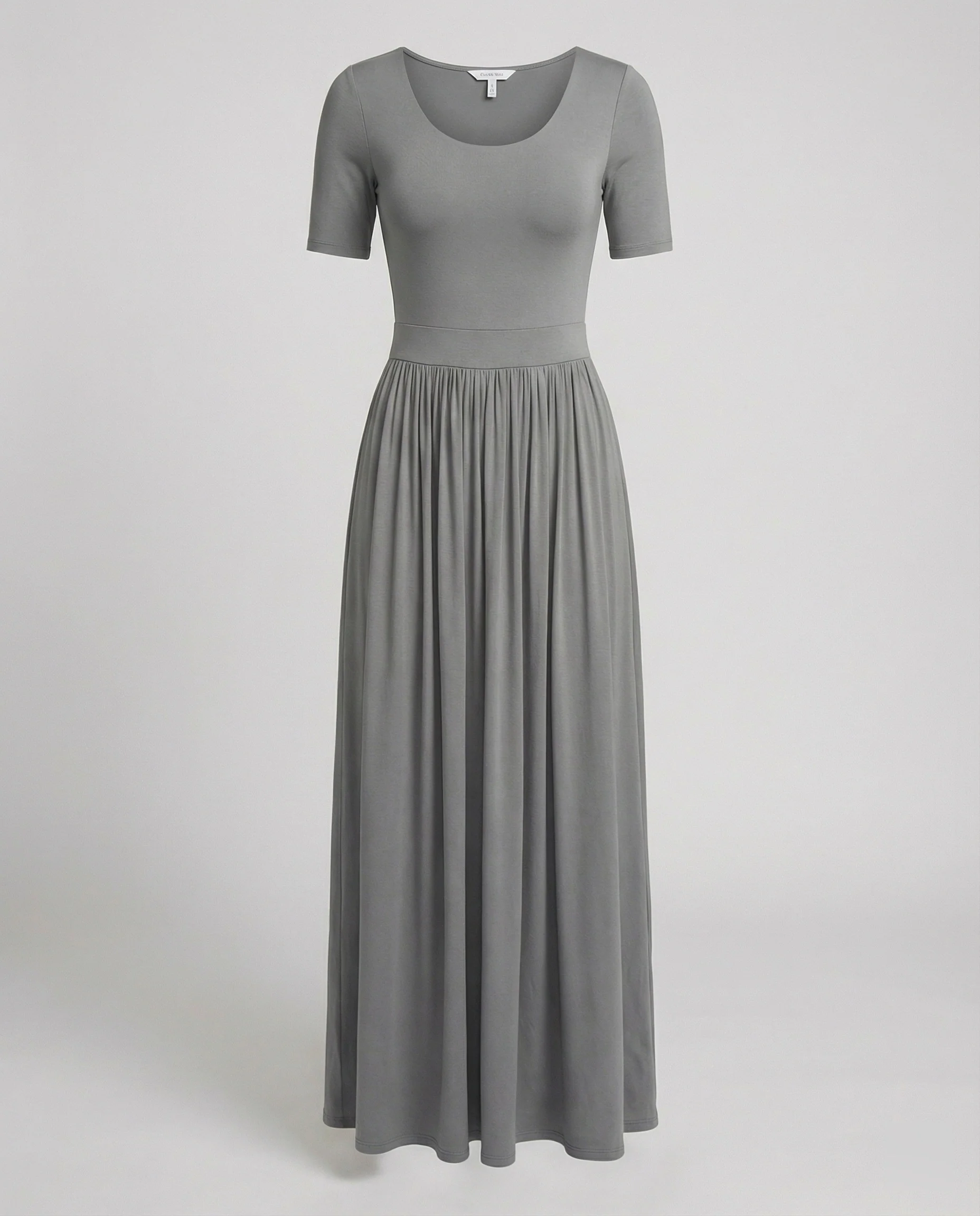 Tailliertes Maxikleid mit figurbetontem Oberteil, halbarmig und schwingendem Faltenrock Heidi Mode - Image 2