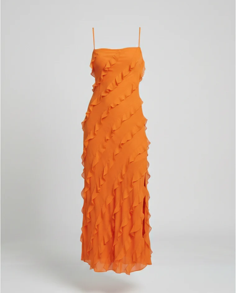 Damen Maxikleid mit Volants - Image 4