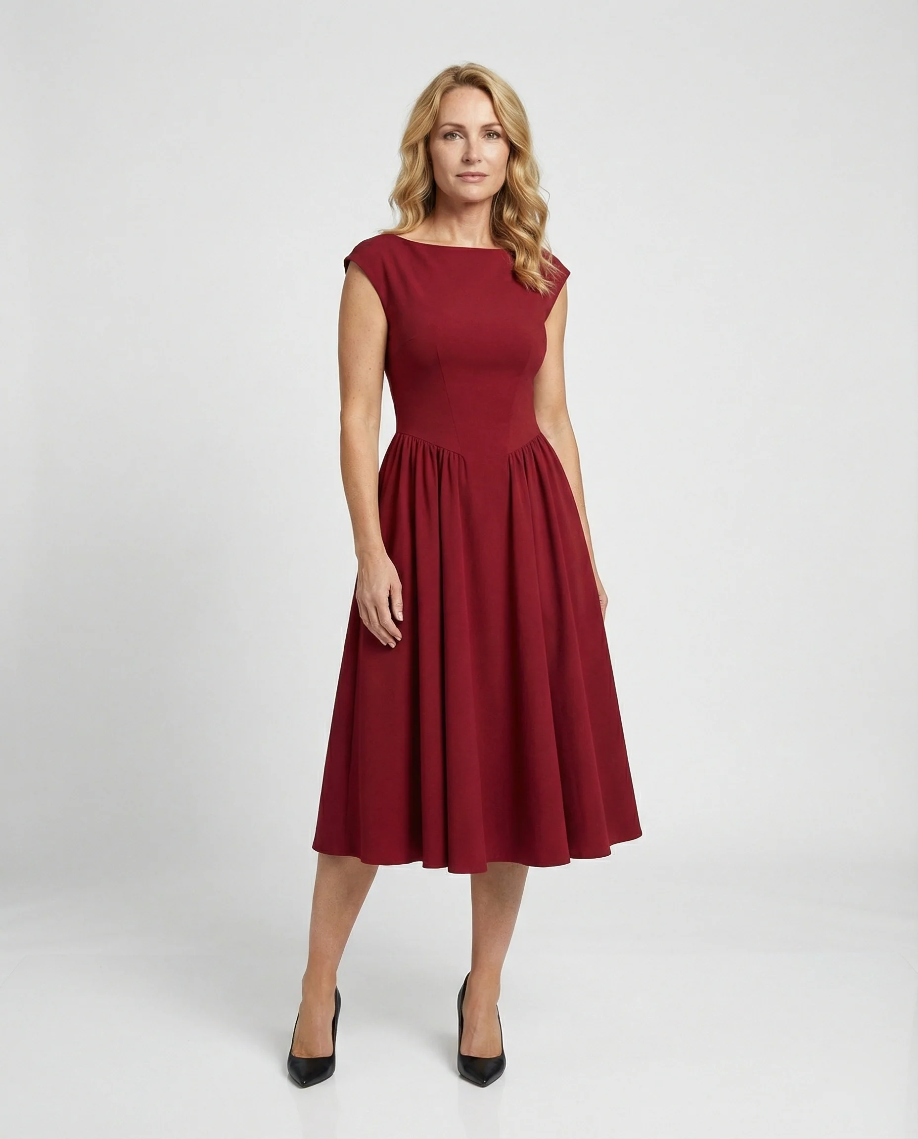 Damen Midikleid mit Tellerrock - Image 2