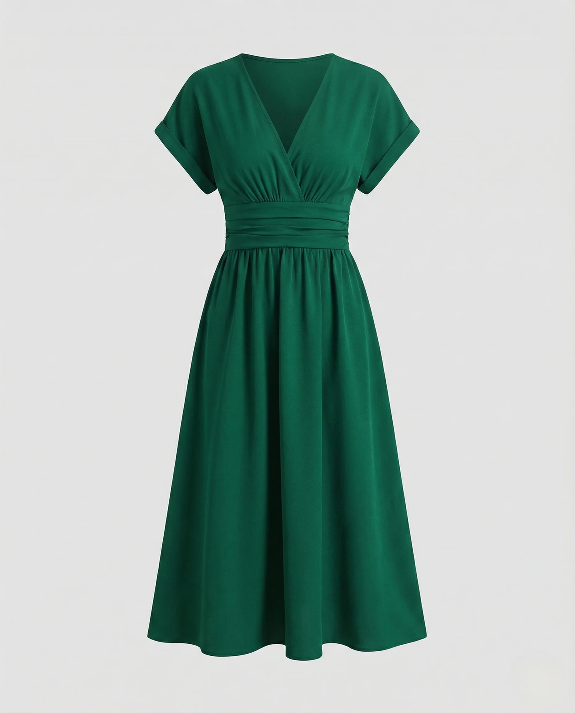 Freizeitkleid Damen Midikleid V-Ausschnitt - Image 5