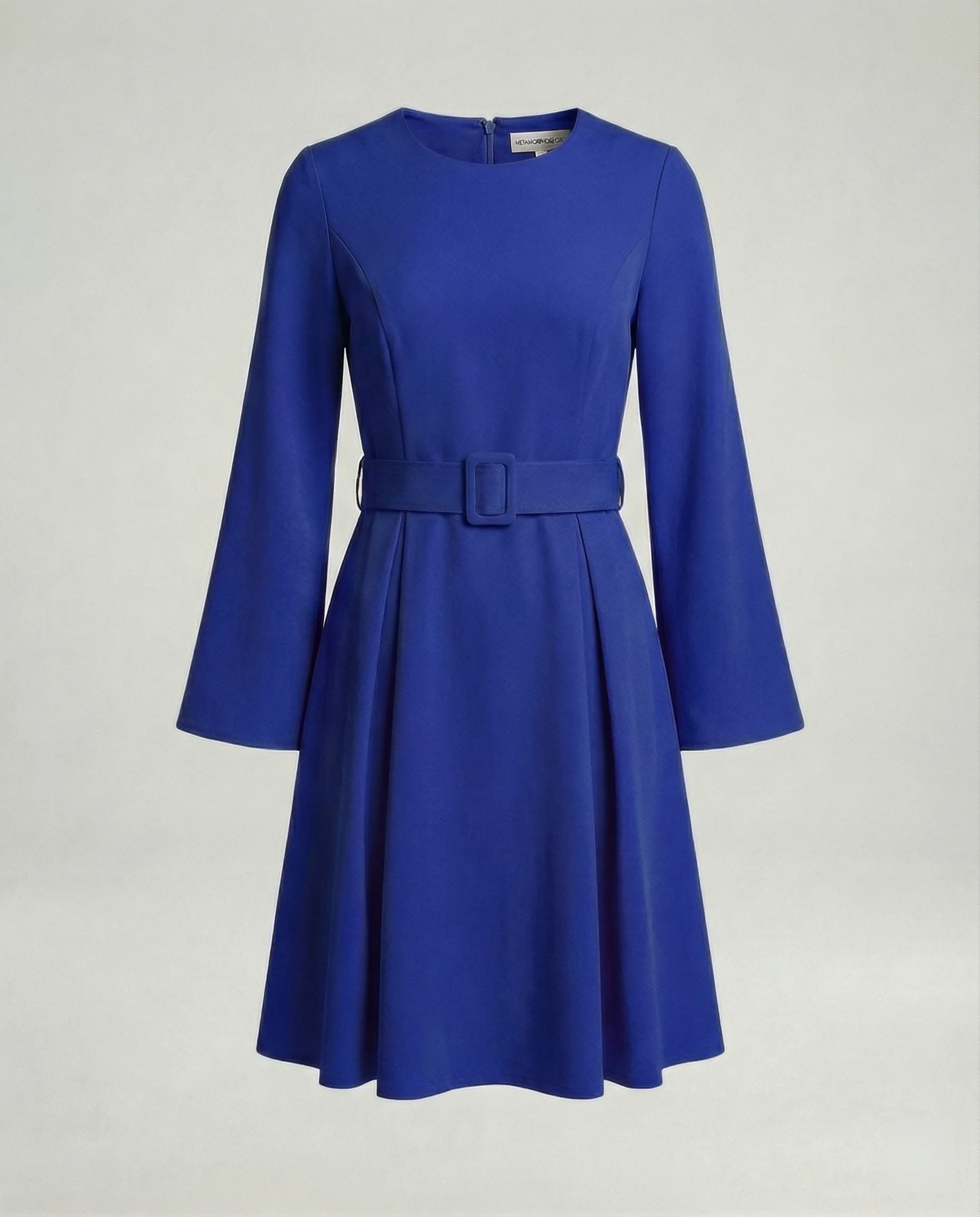 Midikleid Mit Glockenärmeln Tailliert Damen - Image 3