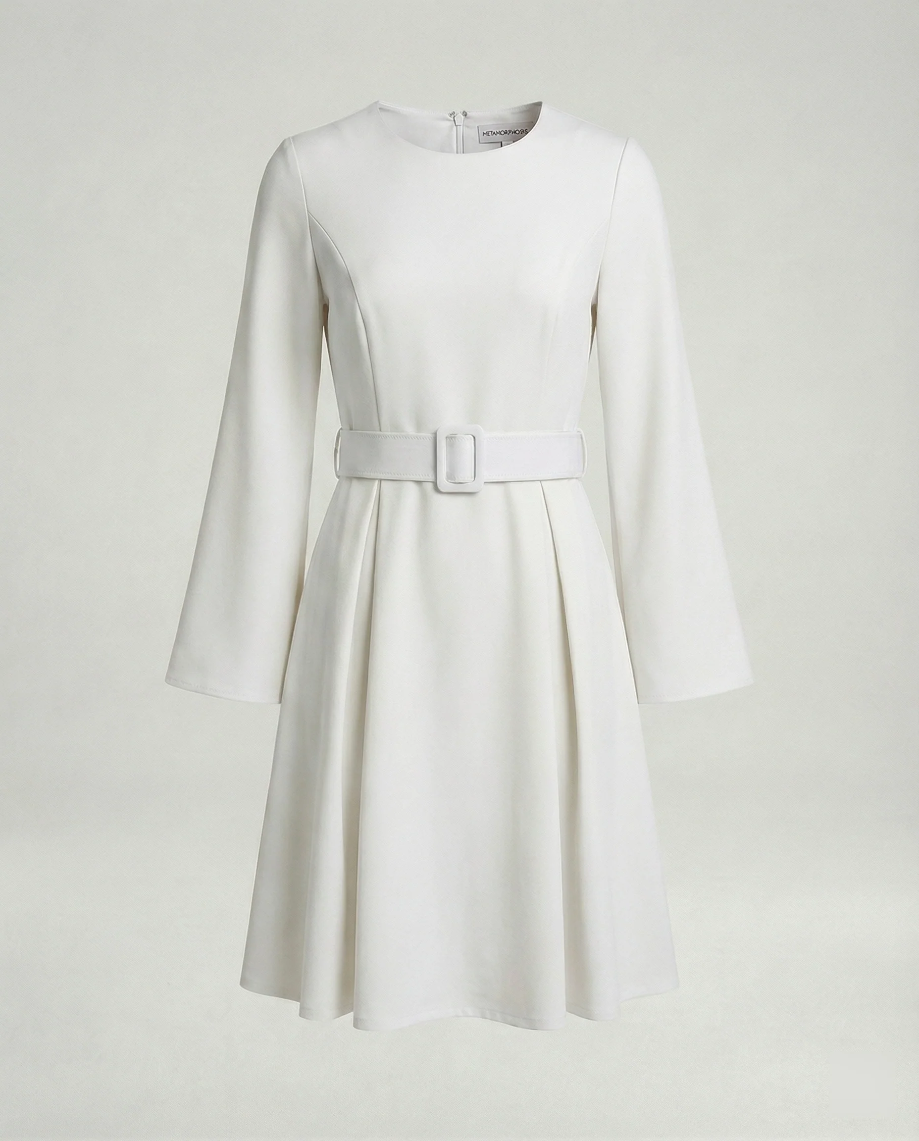 Midikleid Mit Glockenärmeln Tailliert Damen - Image 4