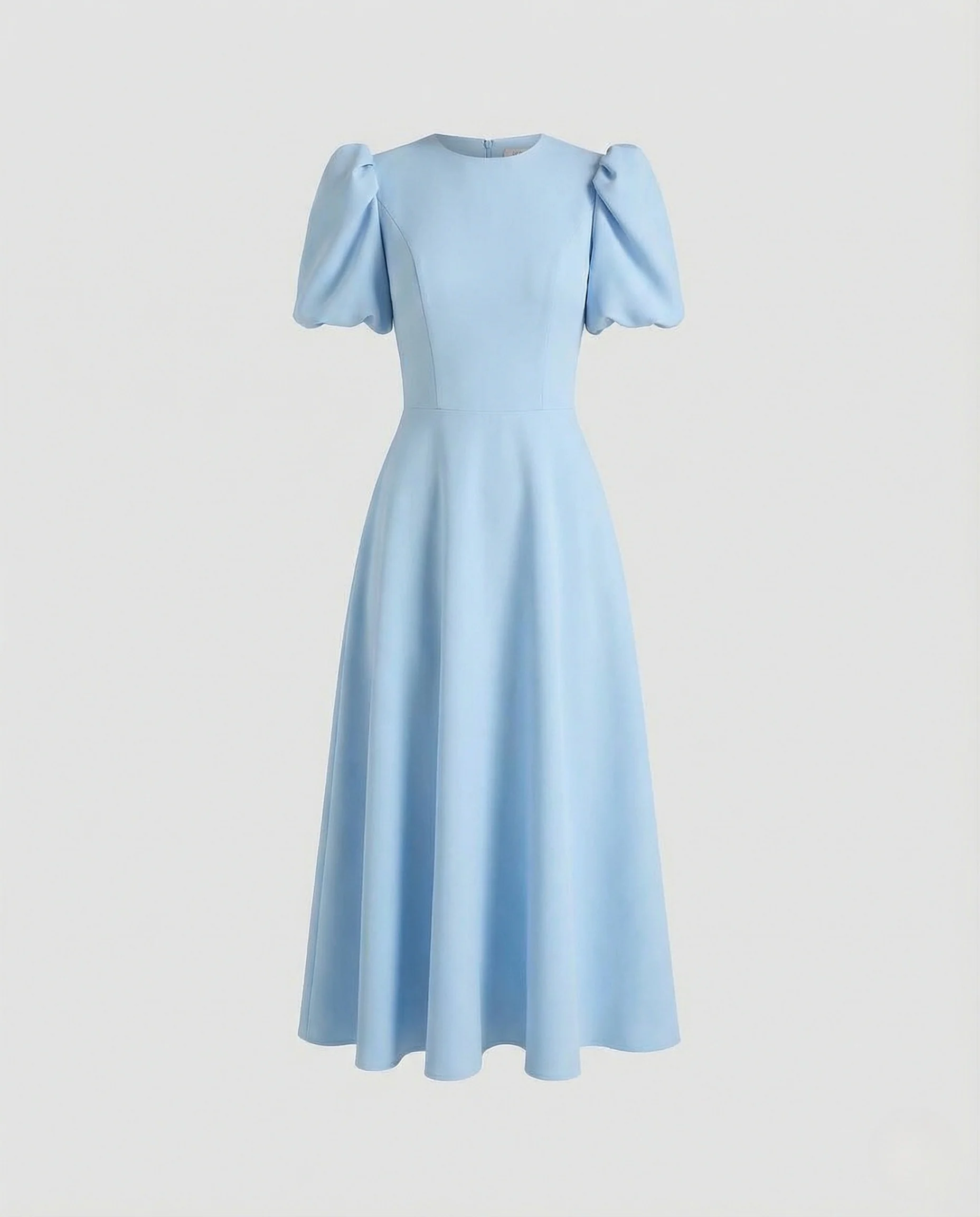 Freizeitkleid Damen Midikleid Puffärmel - Image 4
