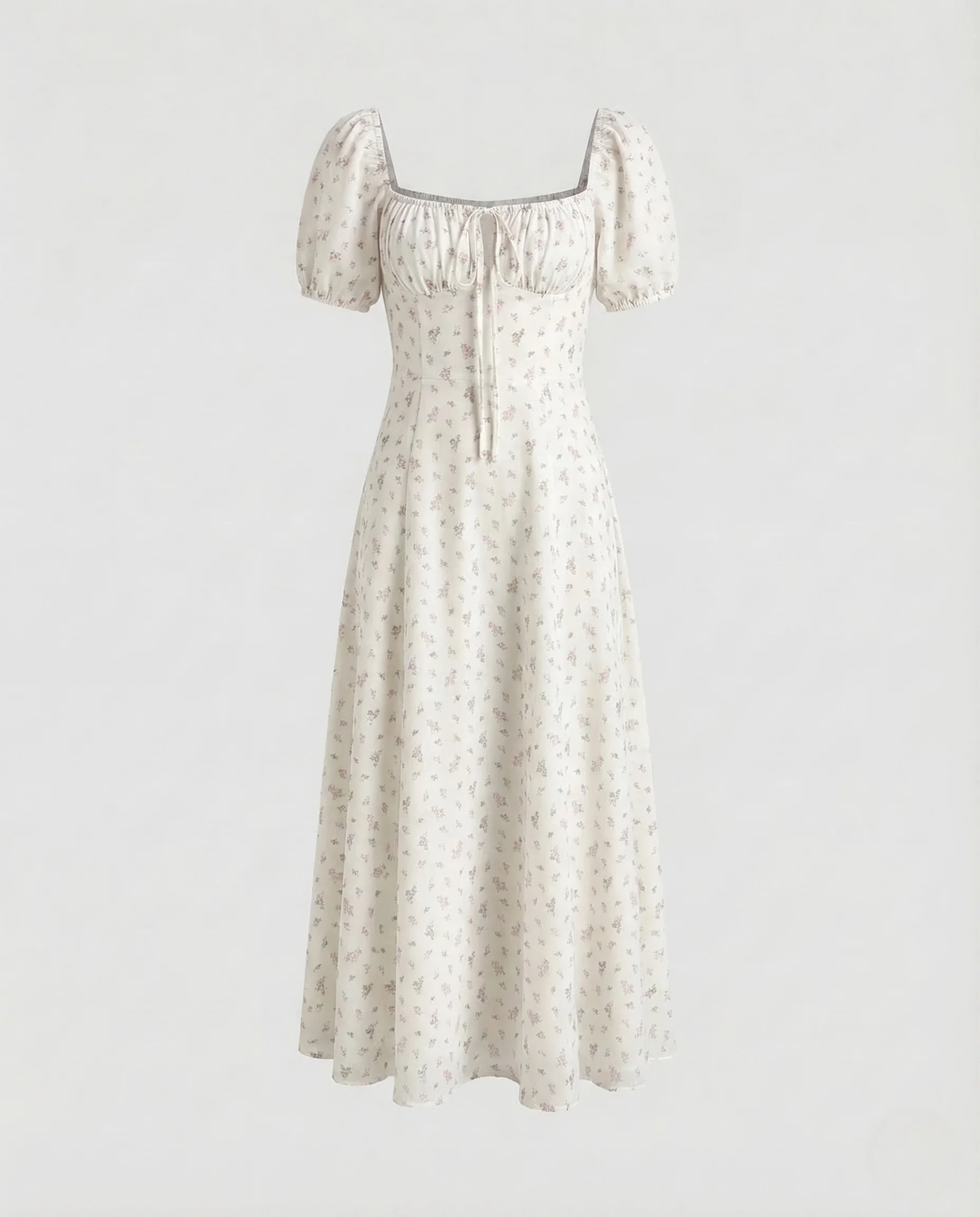 Damen Midikleid Puffärmel Korsage - Image 16