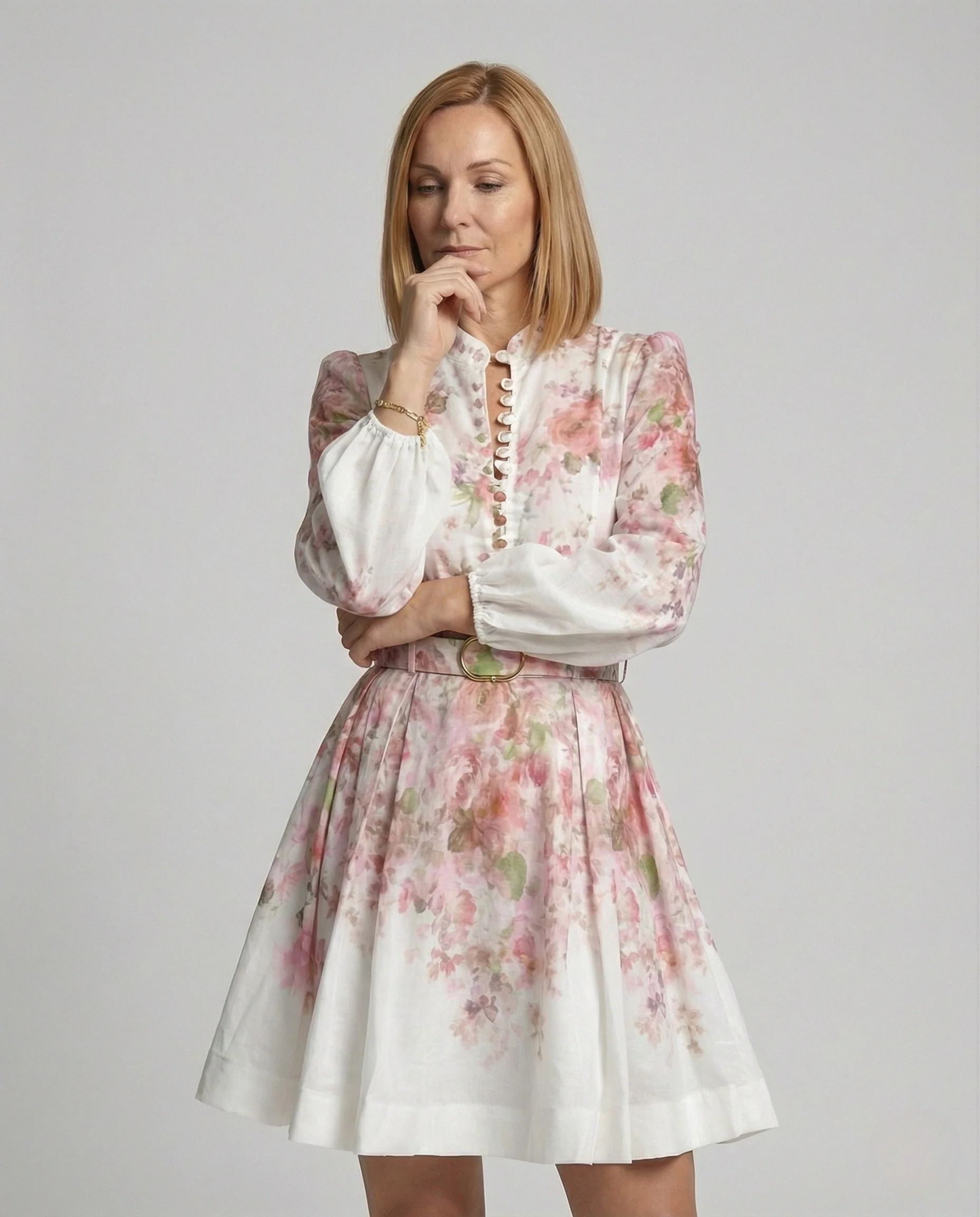 Tailliertes Minikleid Mit Rüschen Damen - Image 2