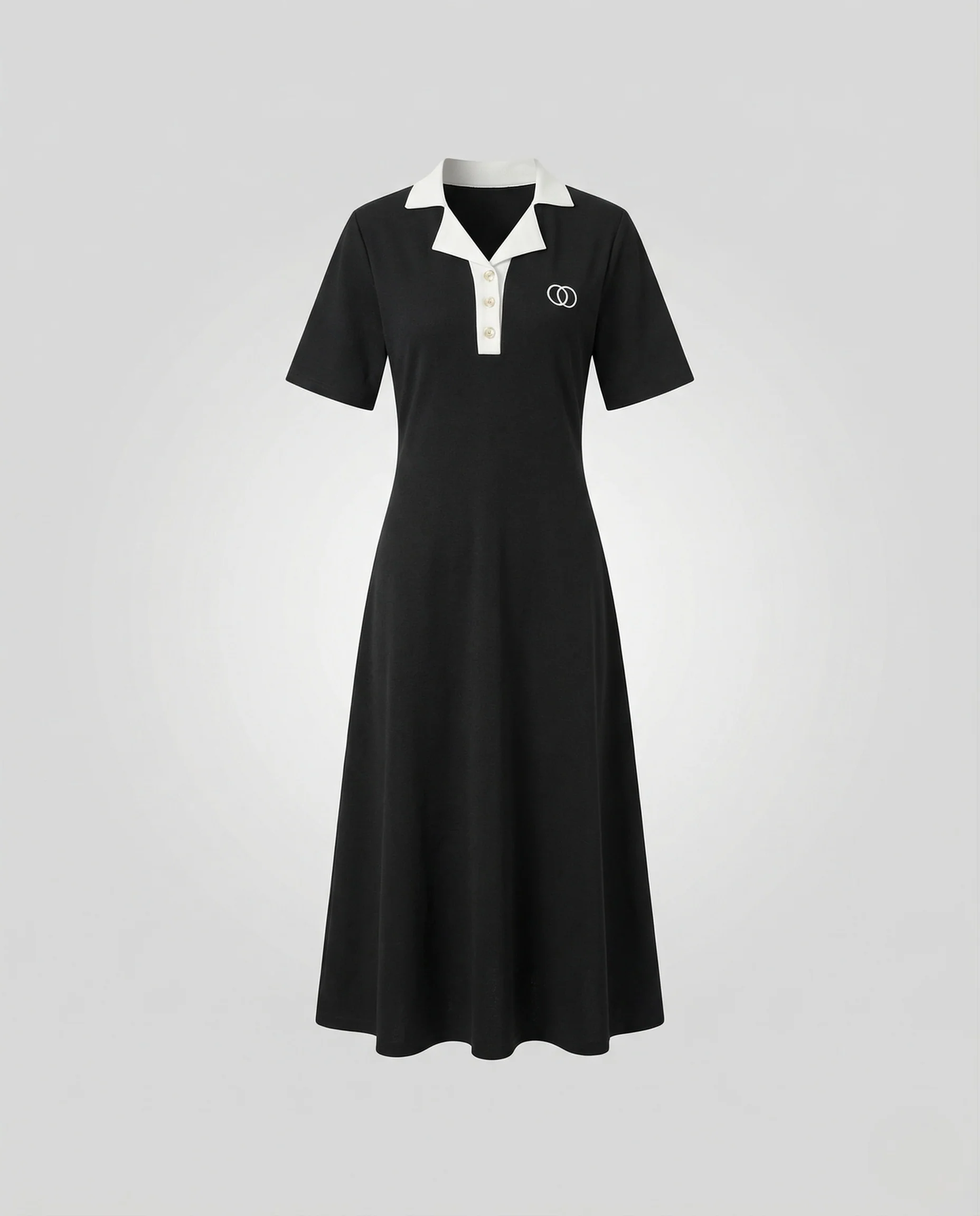 Damen Polo Midikleid Kontrastkragen - Image 5