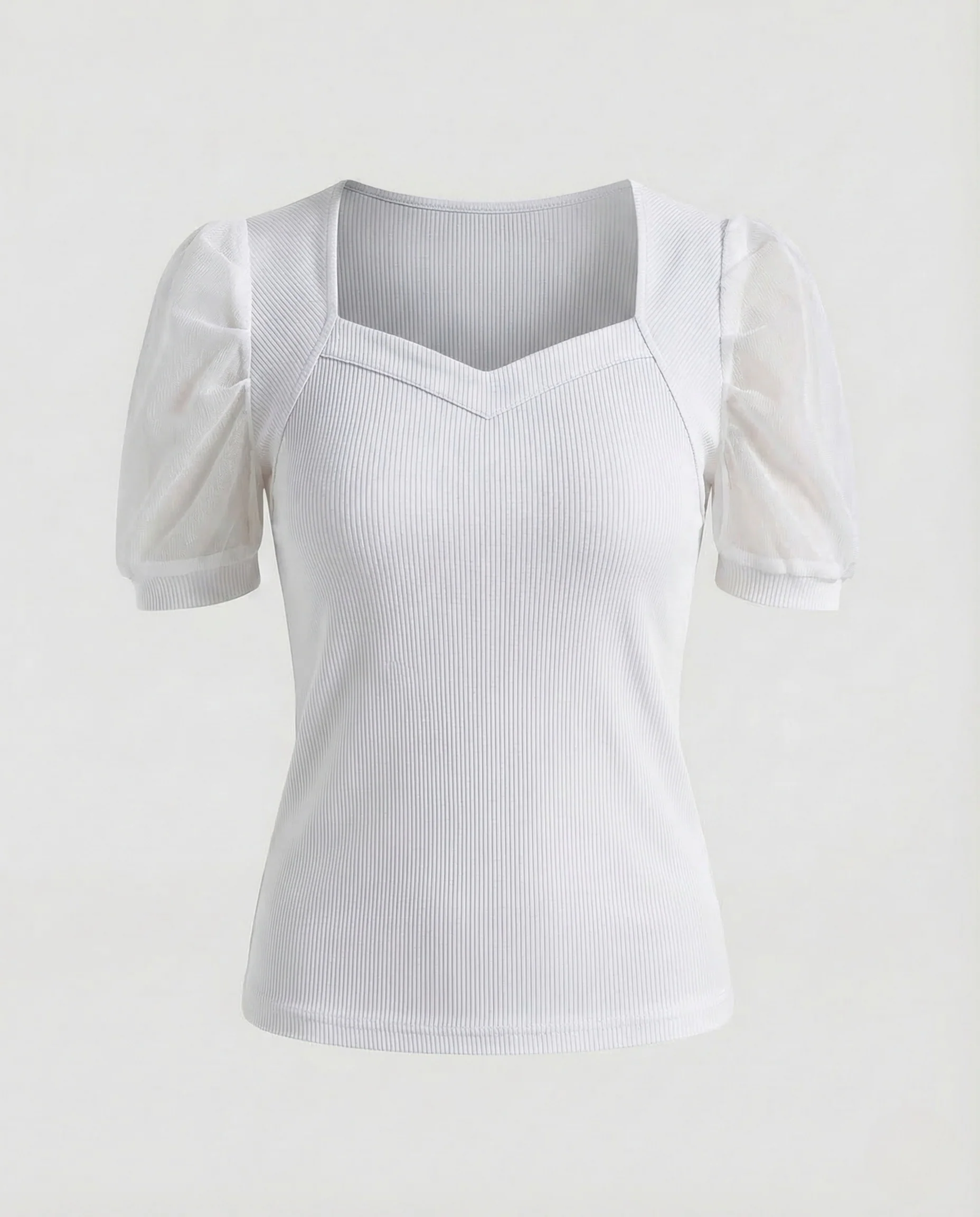 Damen Ripp Top Herz Ausschnitt - Image 7