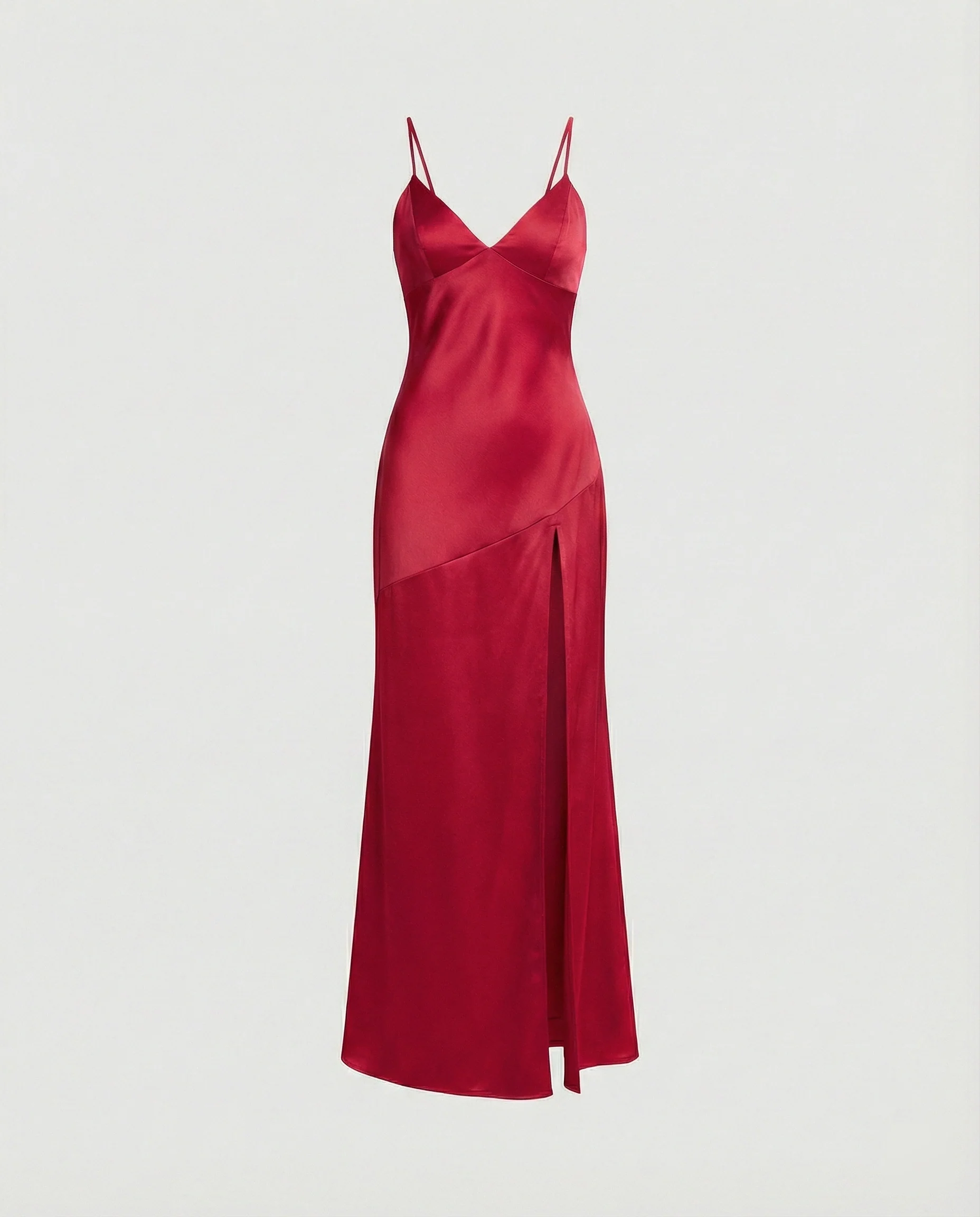 Damen Abendkleid Satin mit Schlitz - Image 10