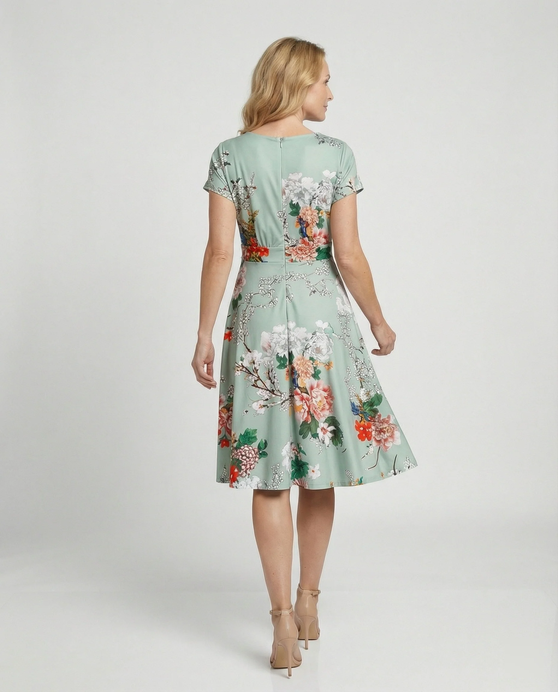 Damen Blumenkleid Midikleid Floral - Image 3