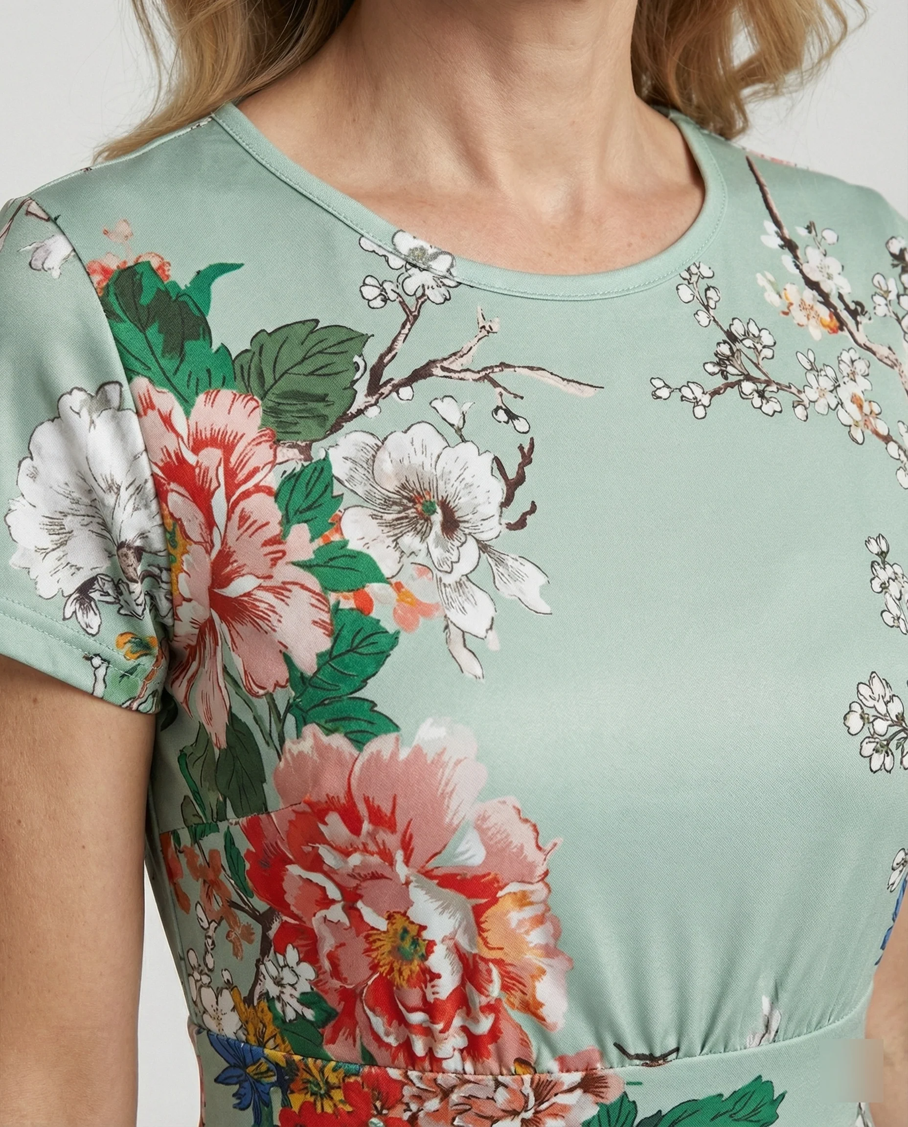 Damen Blumenkleid Midikleid Floral - Image 4