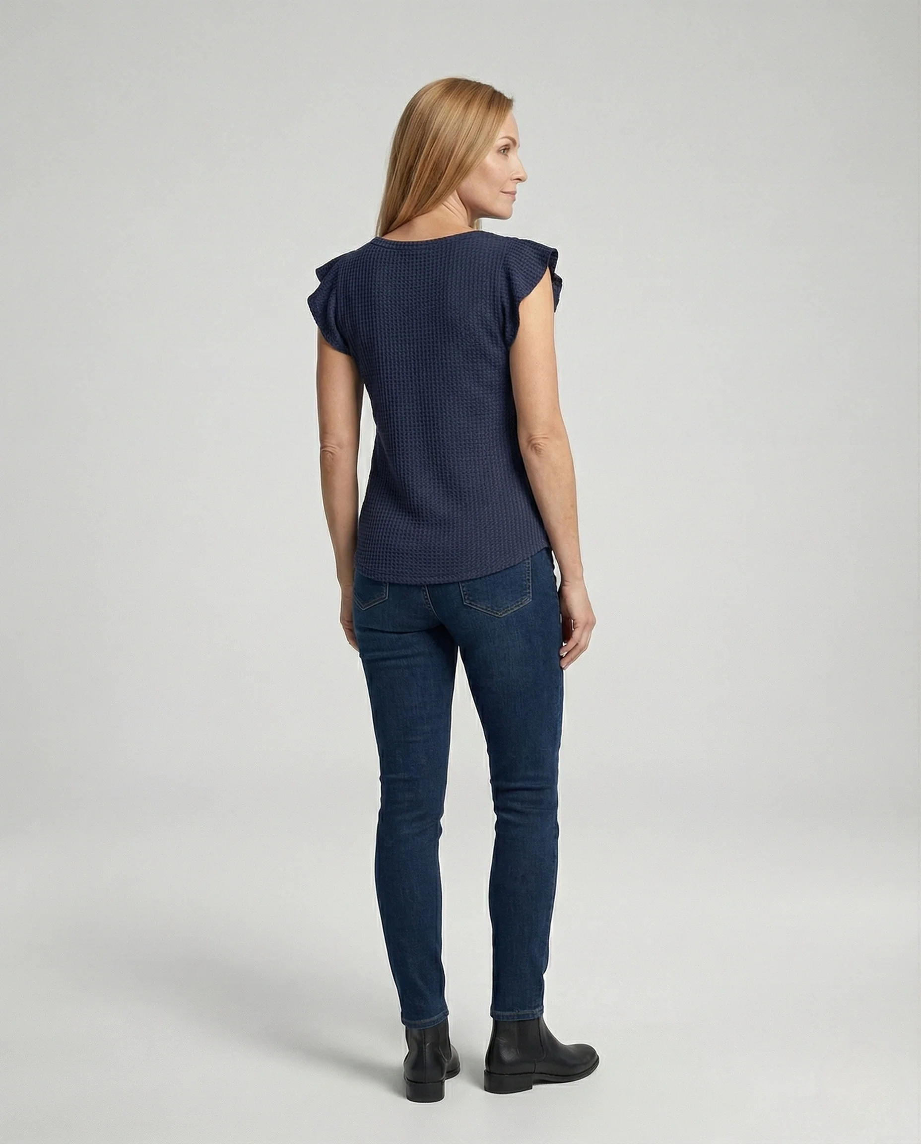 Textur Top Damen Mit Rüschenärmeln - Image 4