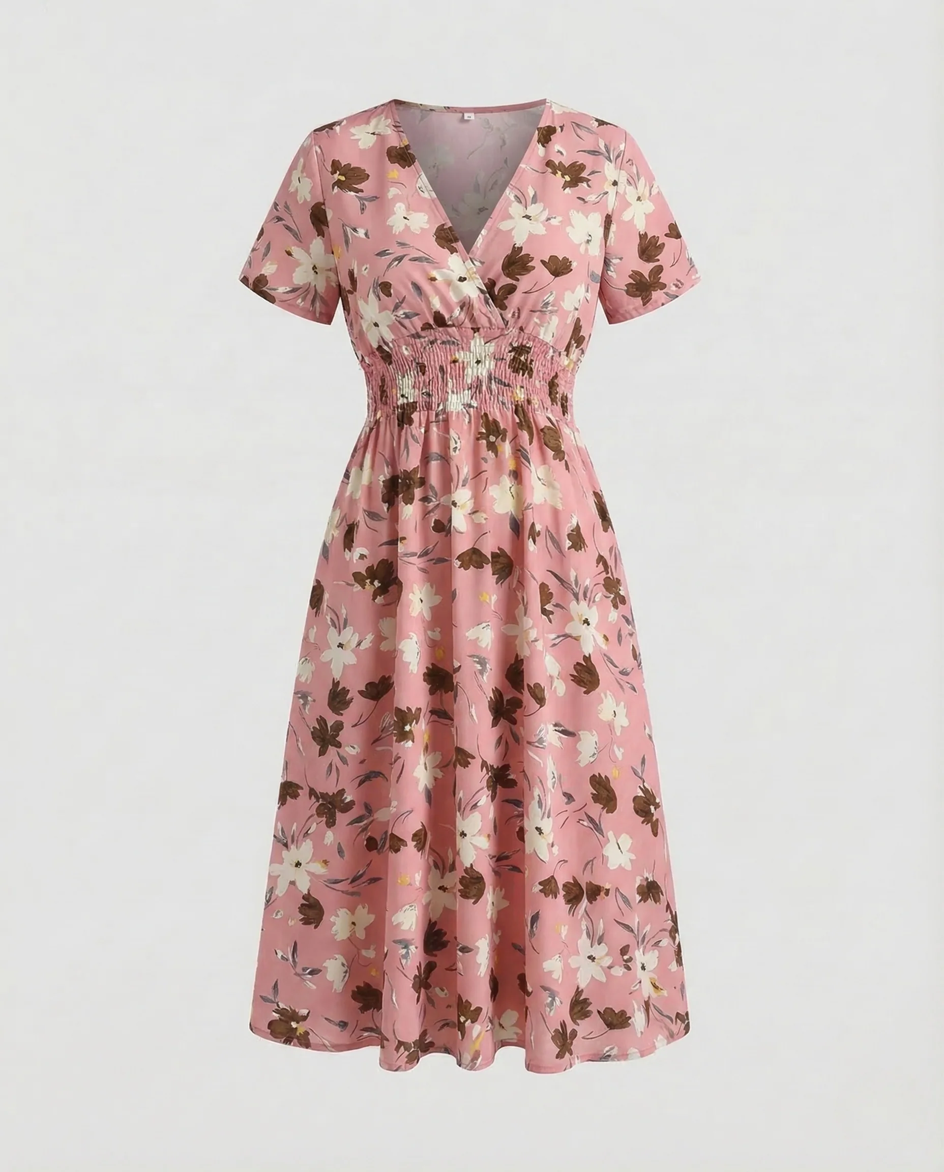 Damen Midikleid Blumen V Ausschnitt - Image 10