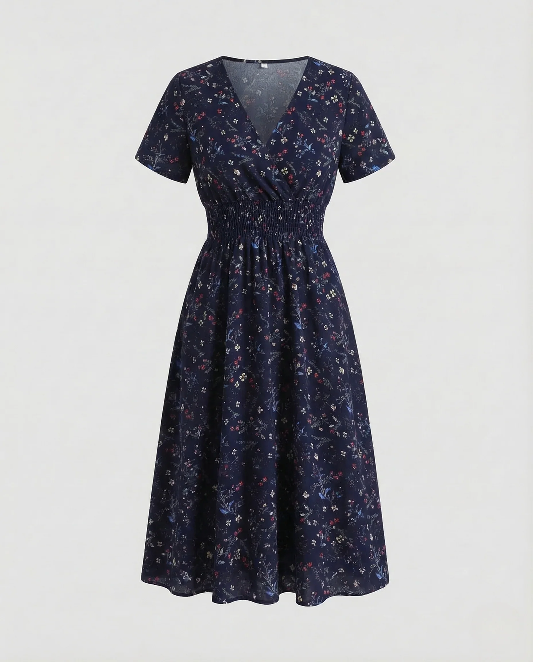 Damen Midikleid Blumen V Ausschnitt - Image 12