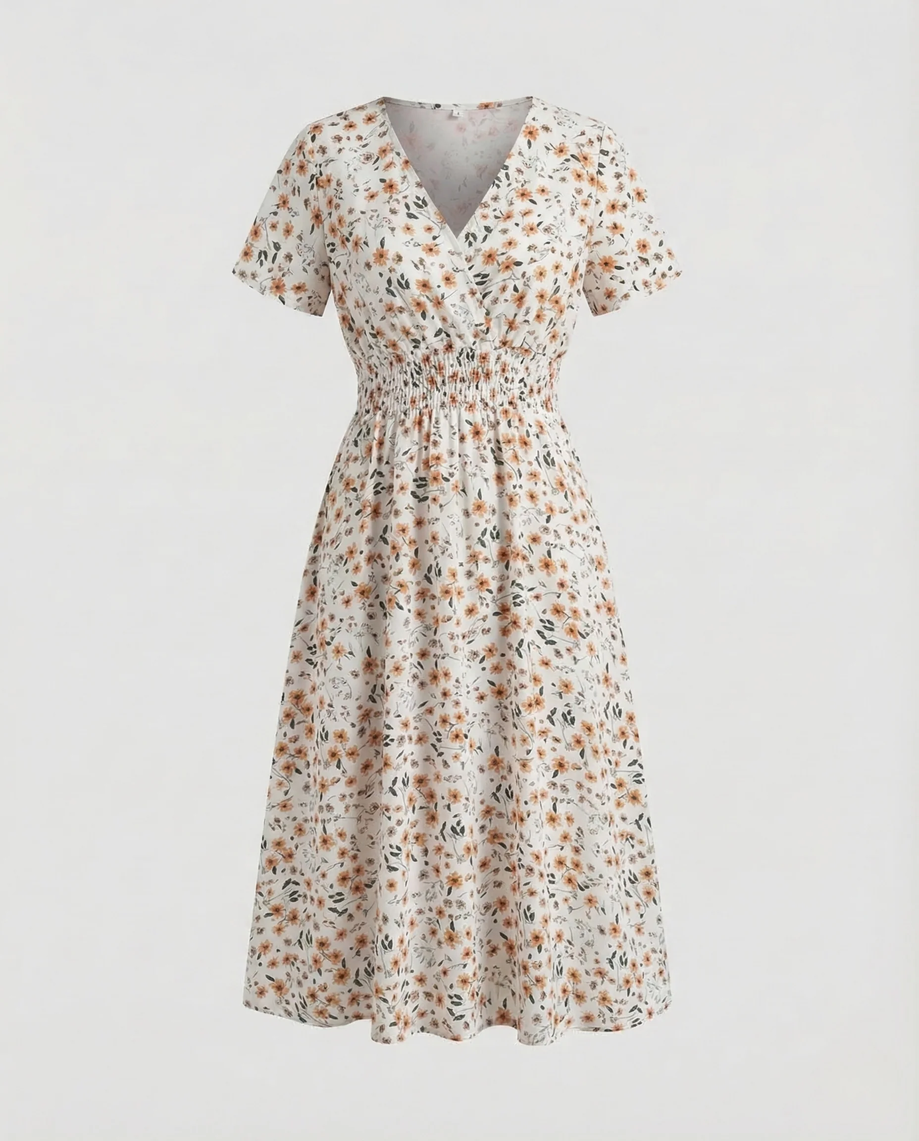 Damen Midikleid Blumen V Ausschnitt - Image 18