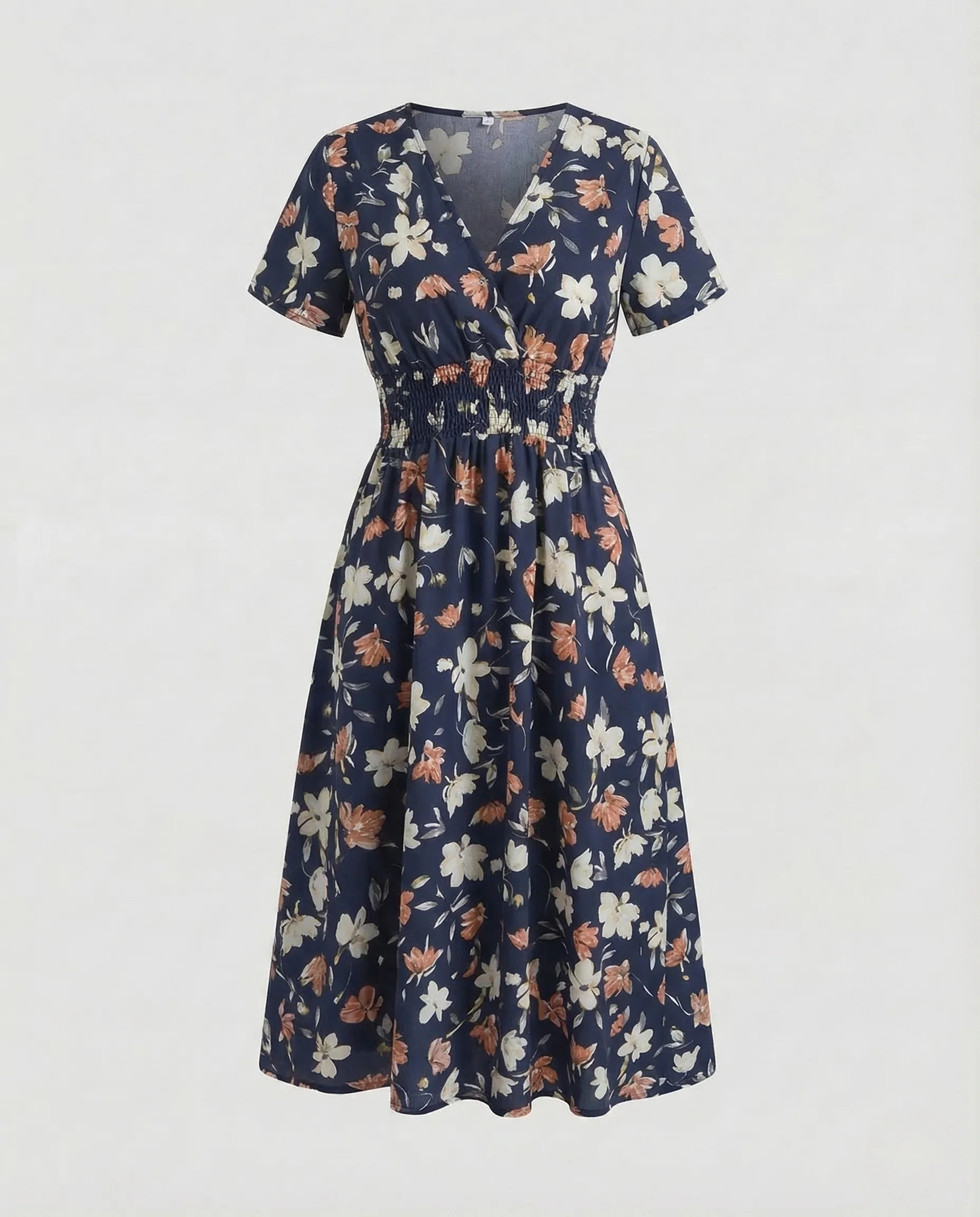 Damen Midikleid Blumen V Ausschnitt - Image 19