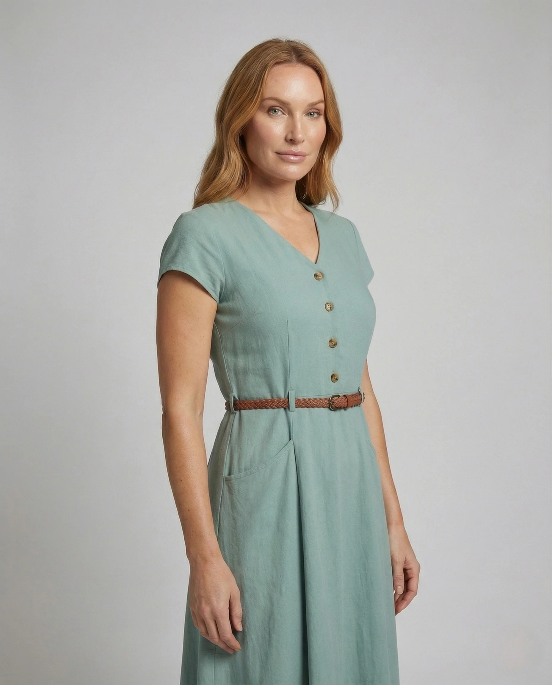 Damen Viskose Freizeitkleid mit Taschen - Image 2