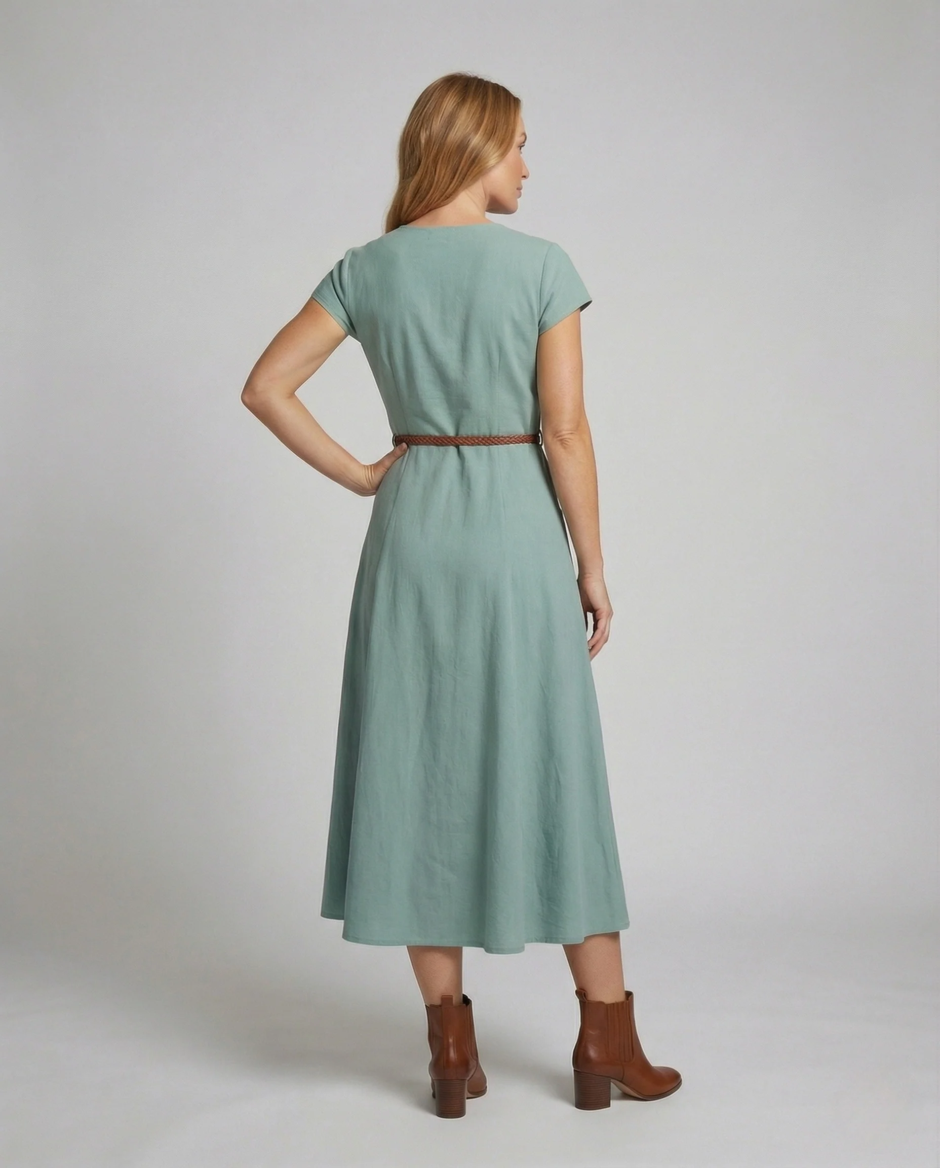 Damen Viskose Freizeitkleid mit Taschen - Image 4