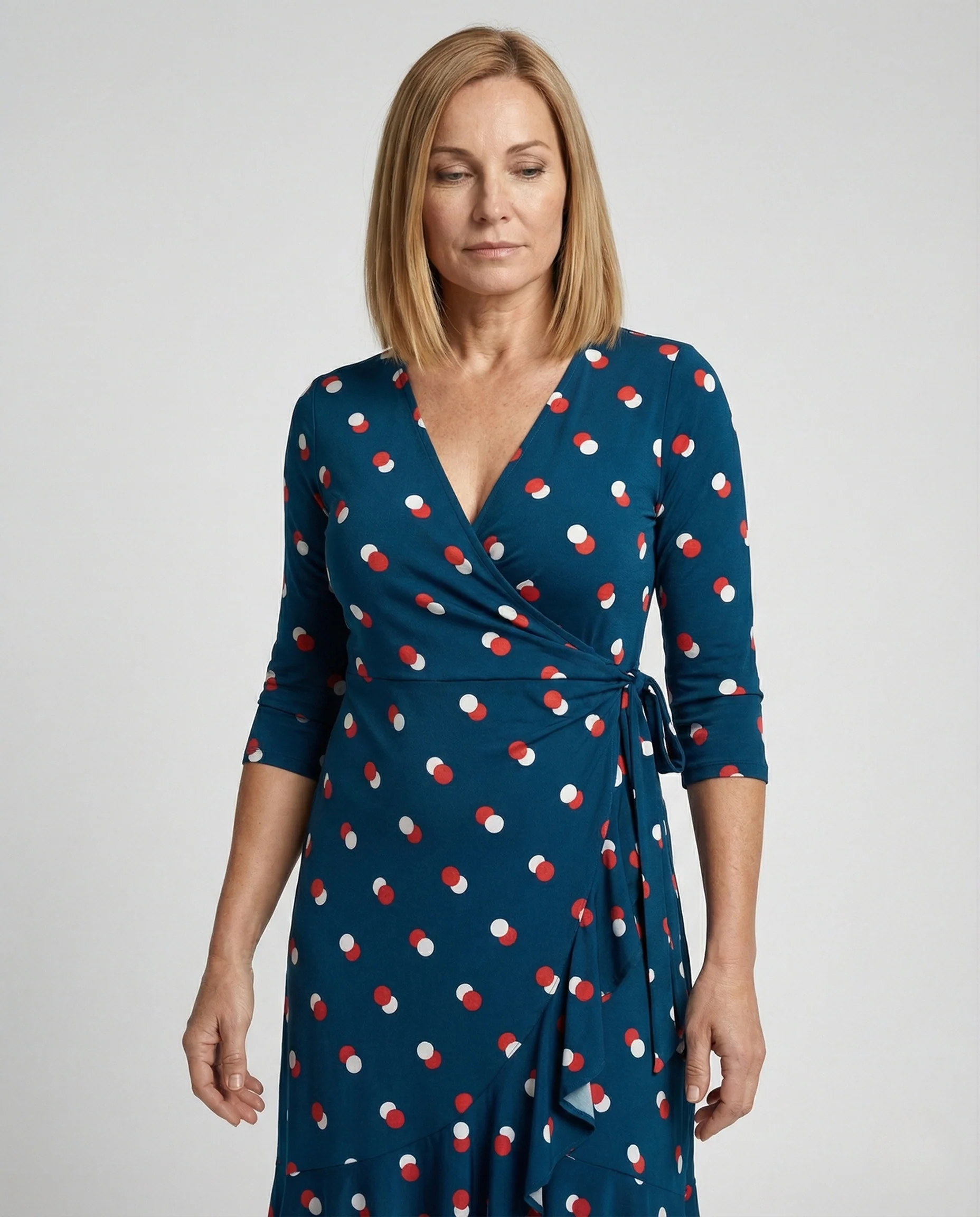 Freizeitkleid Damen Wickelkleid Jersey - Image 2