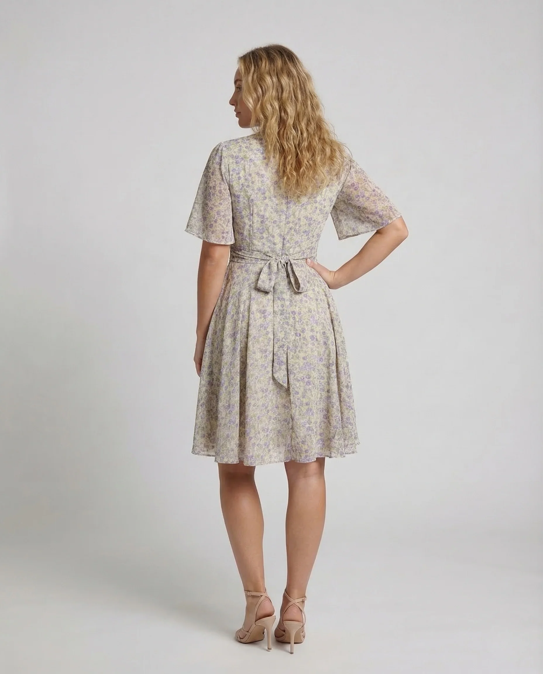Damen Wickelkleid V Ausschnitt A Linie - Image 4