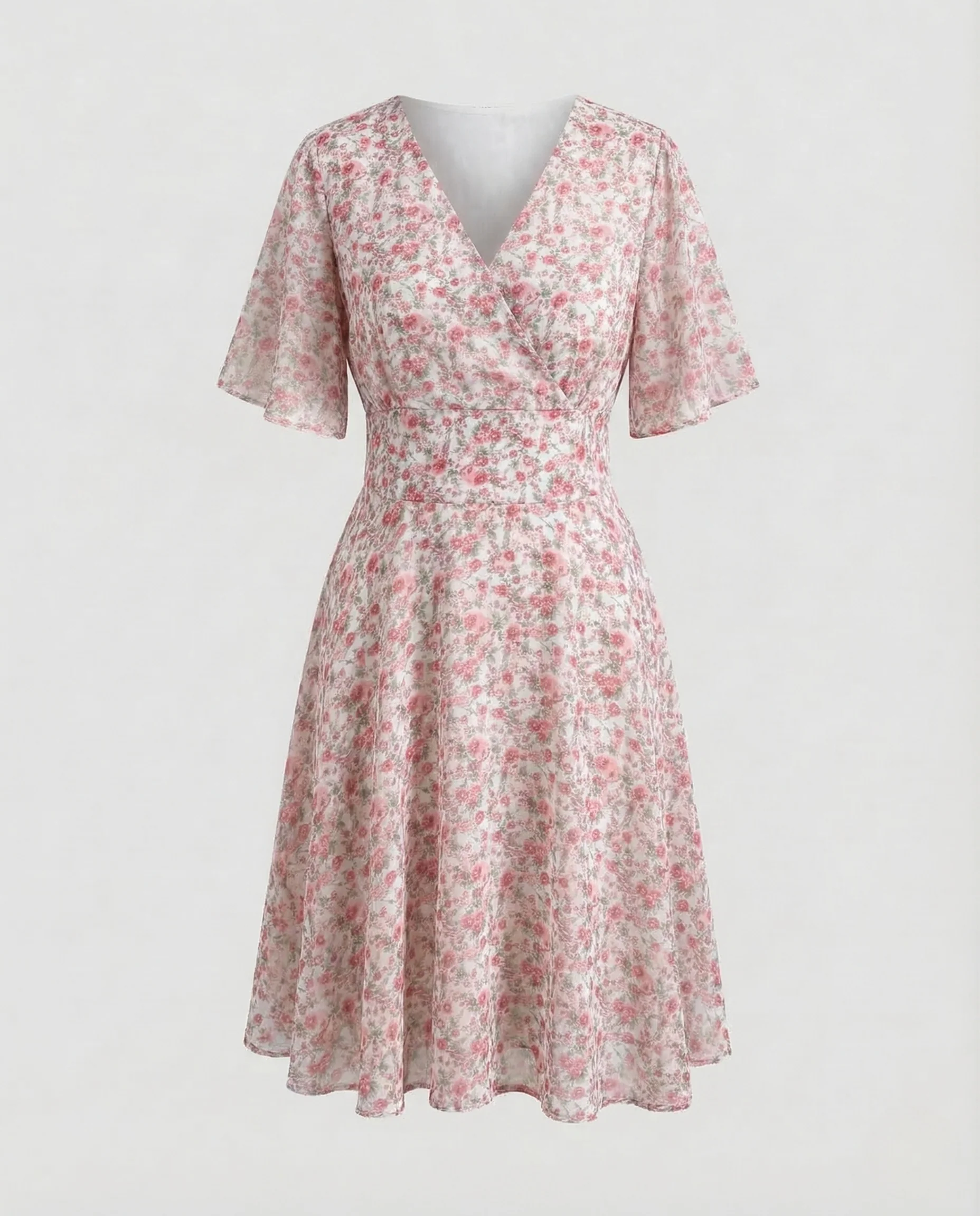 Damen Wickelkleid V Ausschnitt A Linie - Image 6