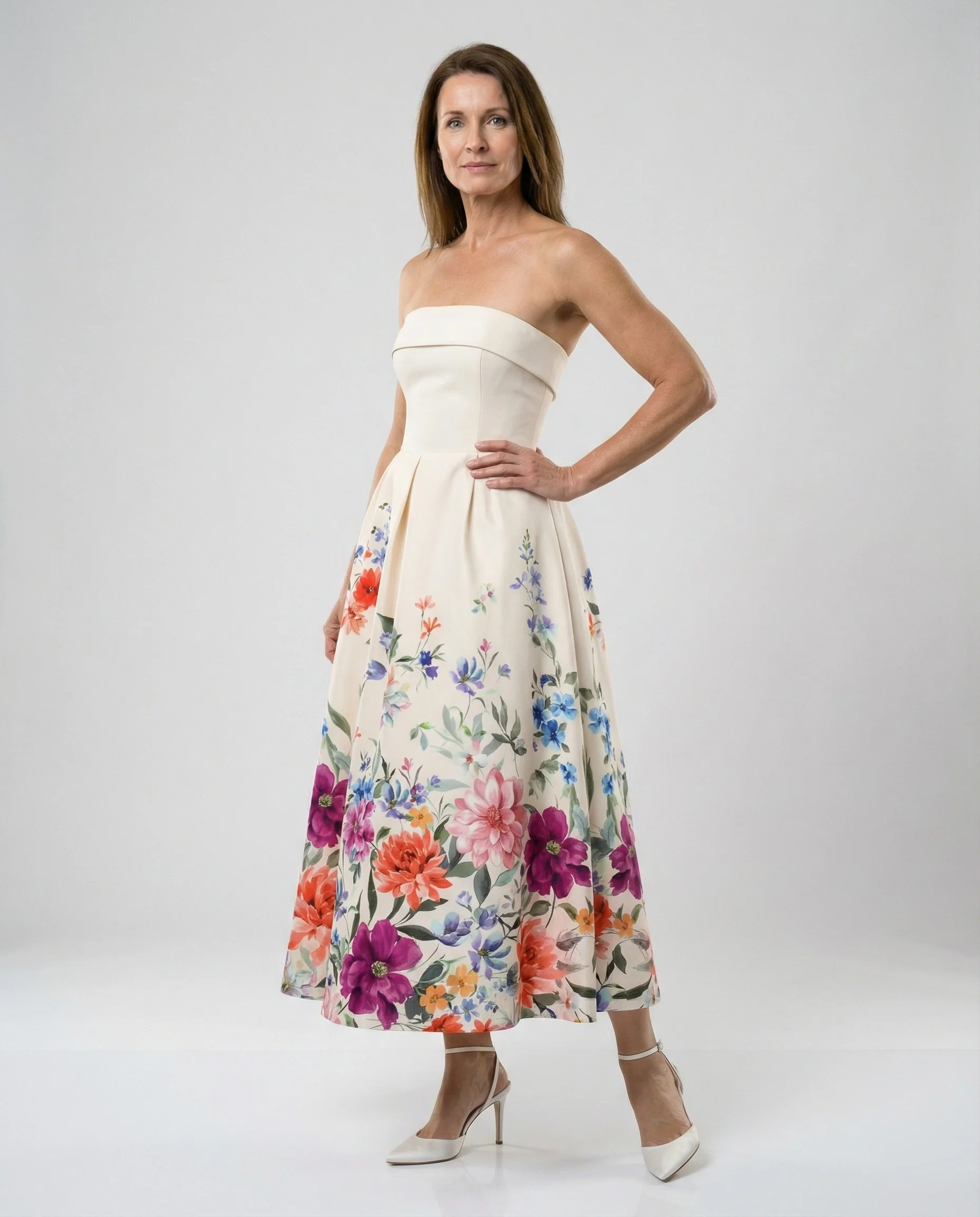Damen Abendkleid trägerlos mit Korsage - Image 3