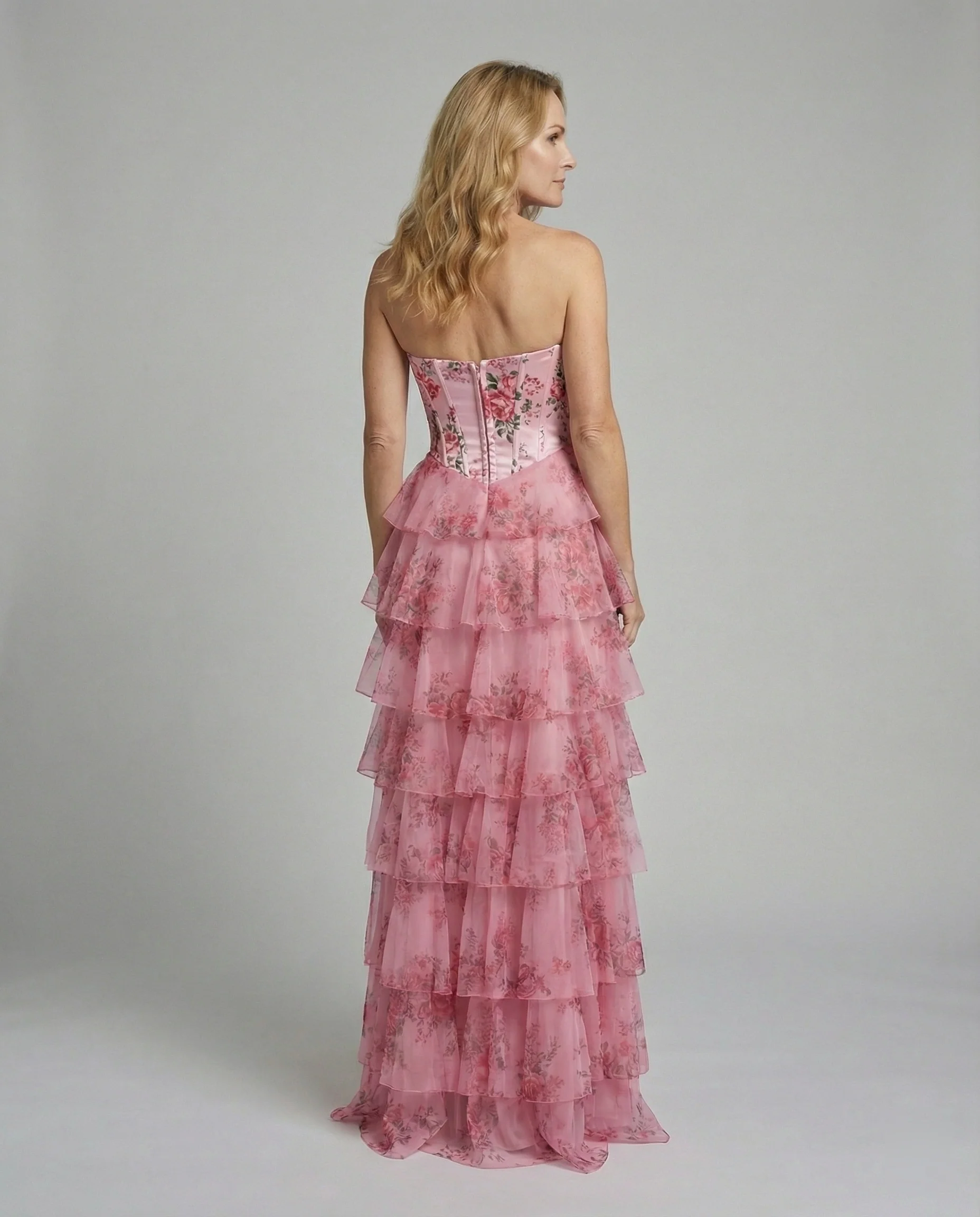 Abendkleid lang trägerlos mit Schlitz - Image 2