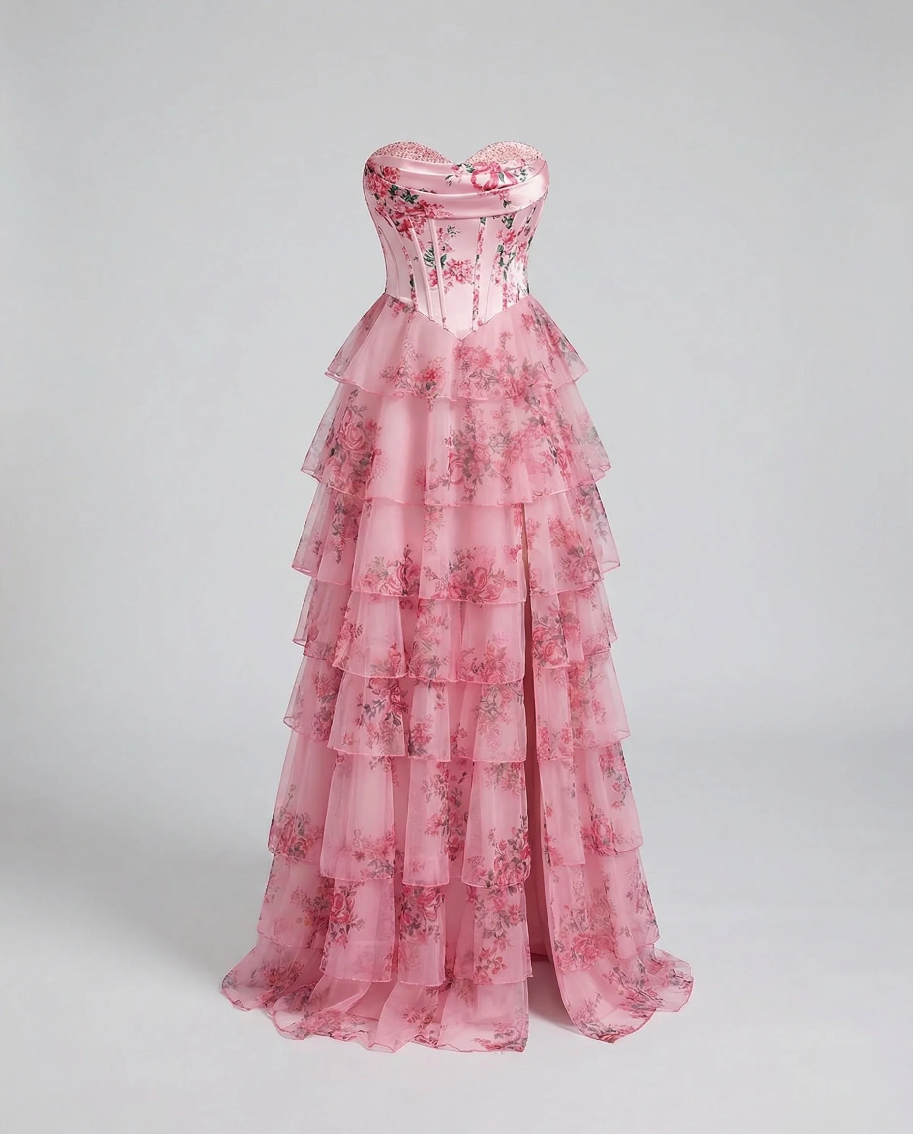 Abendkleid lang trägerlos mit Schlitz - Image 5