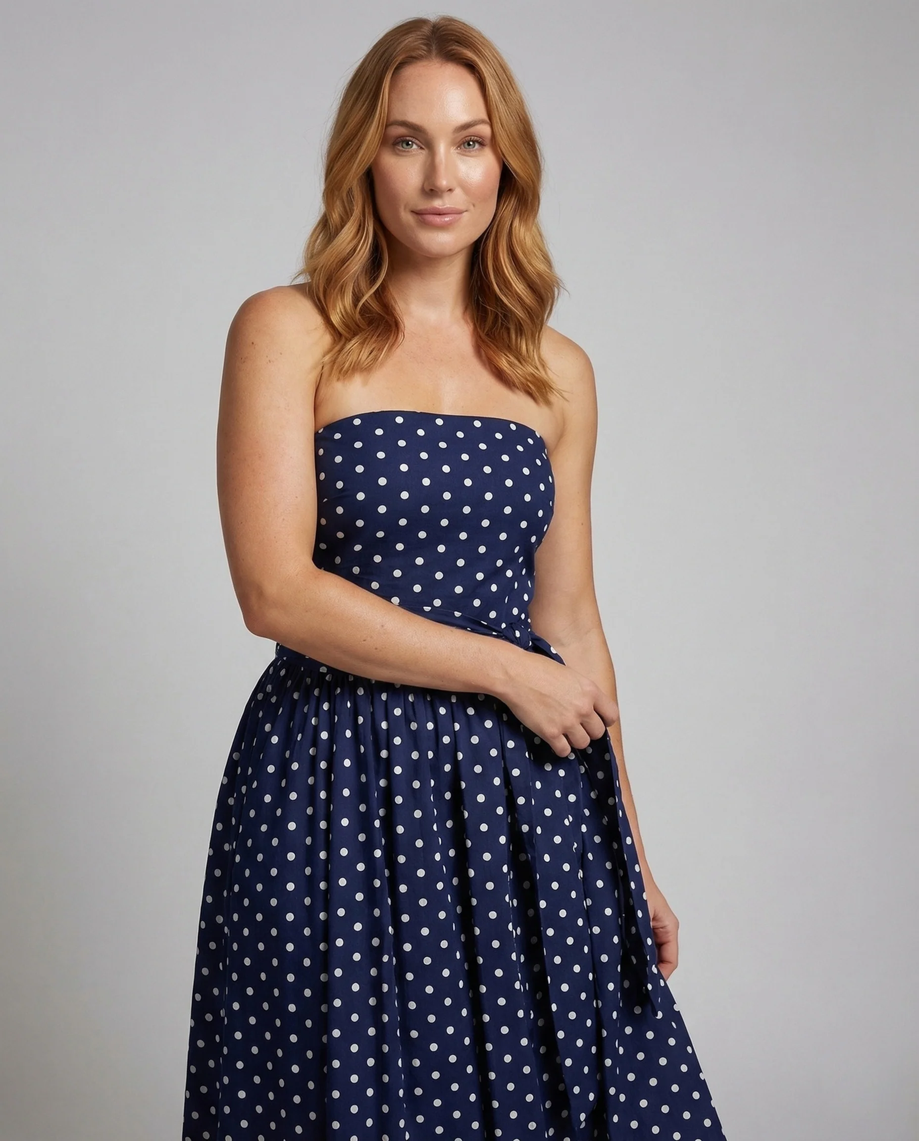 Damen Trägerloses Maxikleid mit Korsage - Image 2