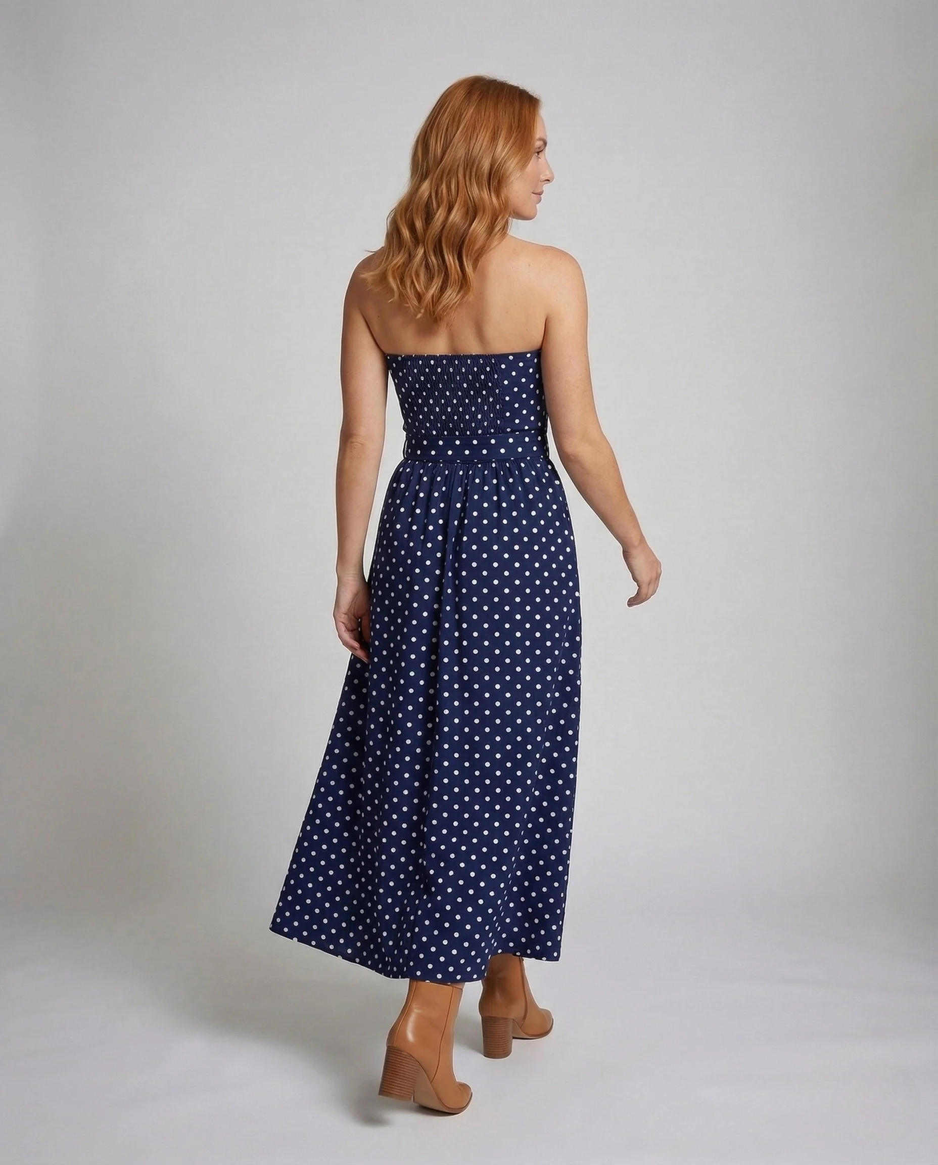Damen Trägerloses Maxikleid mit Korsage - Image 4