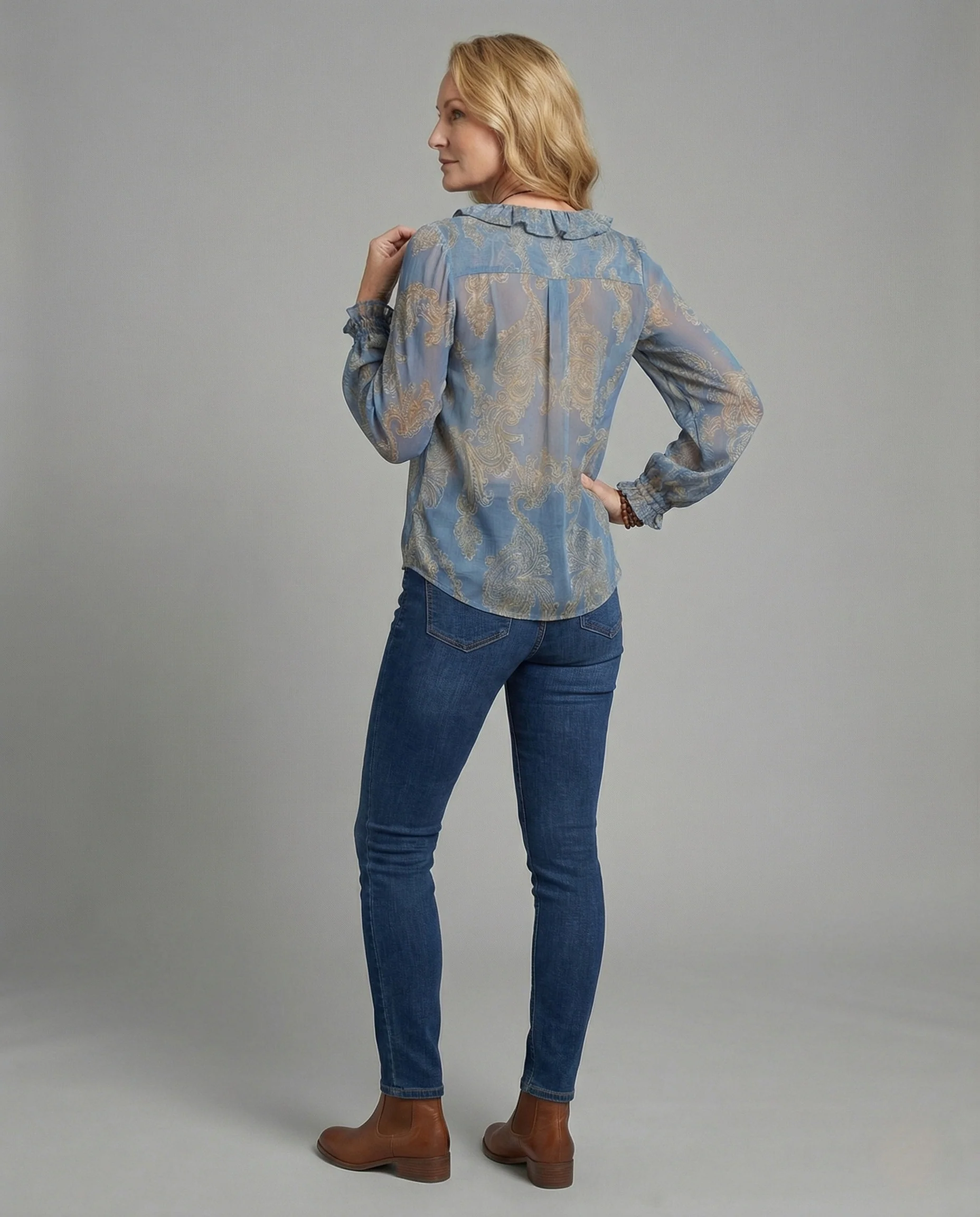 Damen Chiffonbluse mit Paisley-Muster - Image 3
