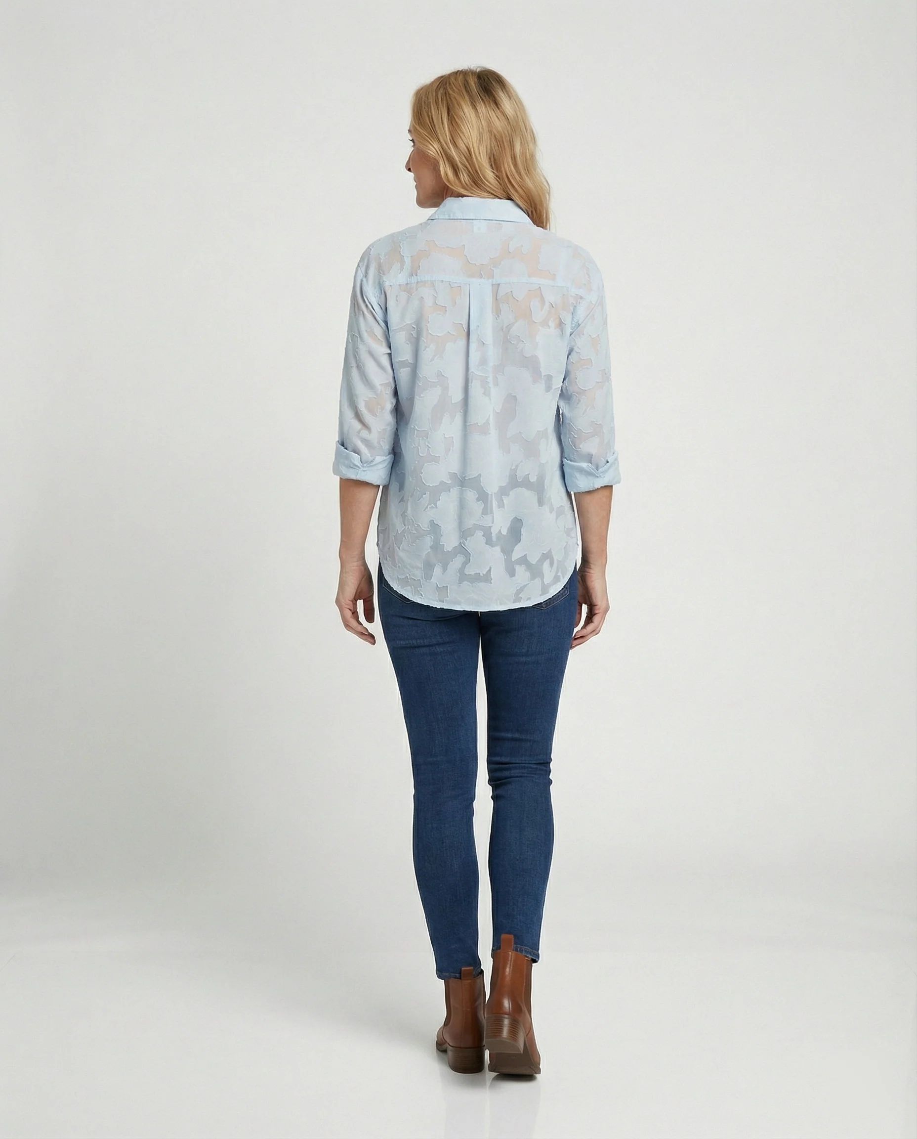 Damen Chiffon Blusentop mit Blumen - Image 3